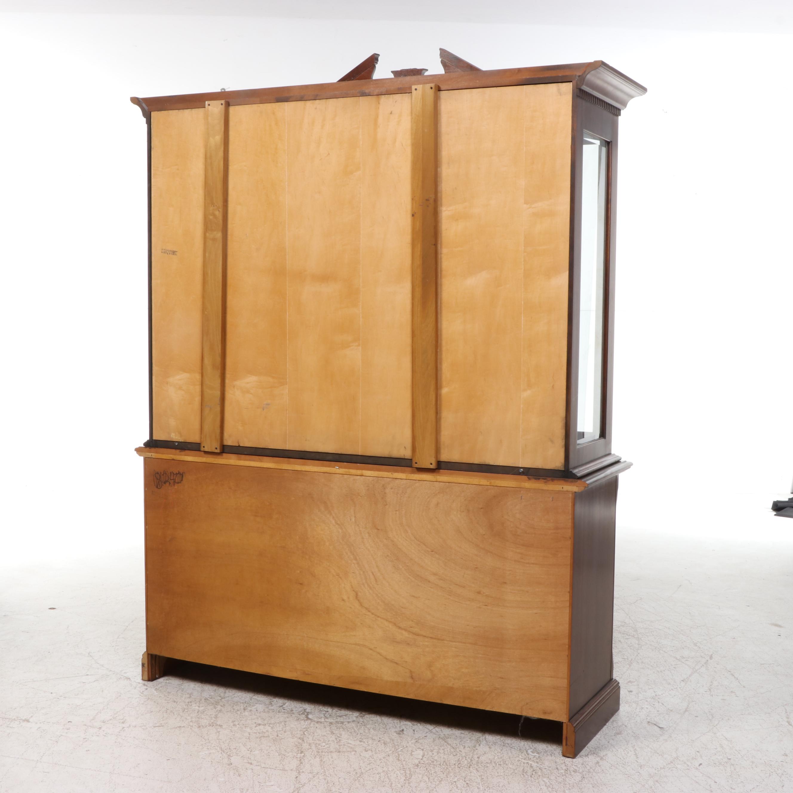 Chippendale Style Mahogany China Cabinet, 1992