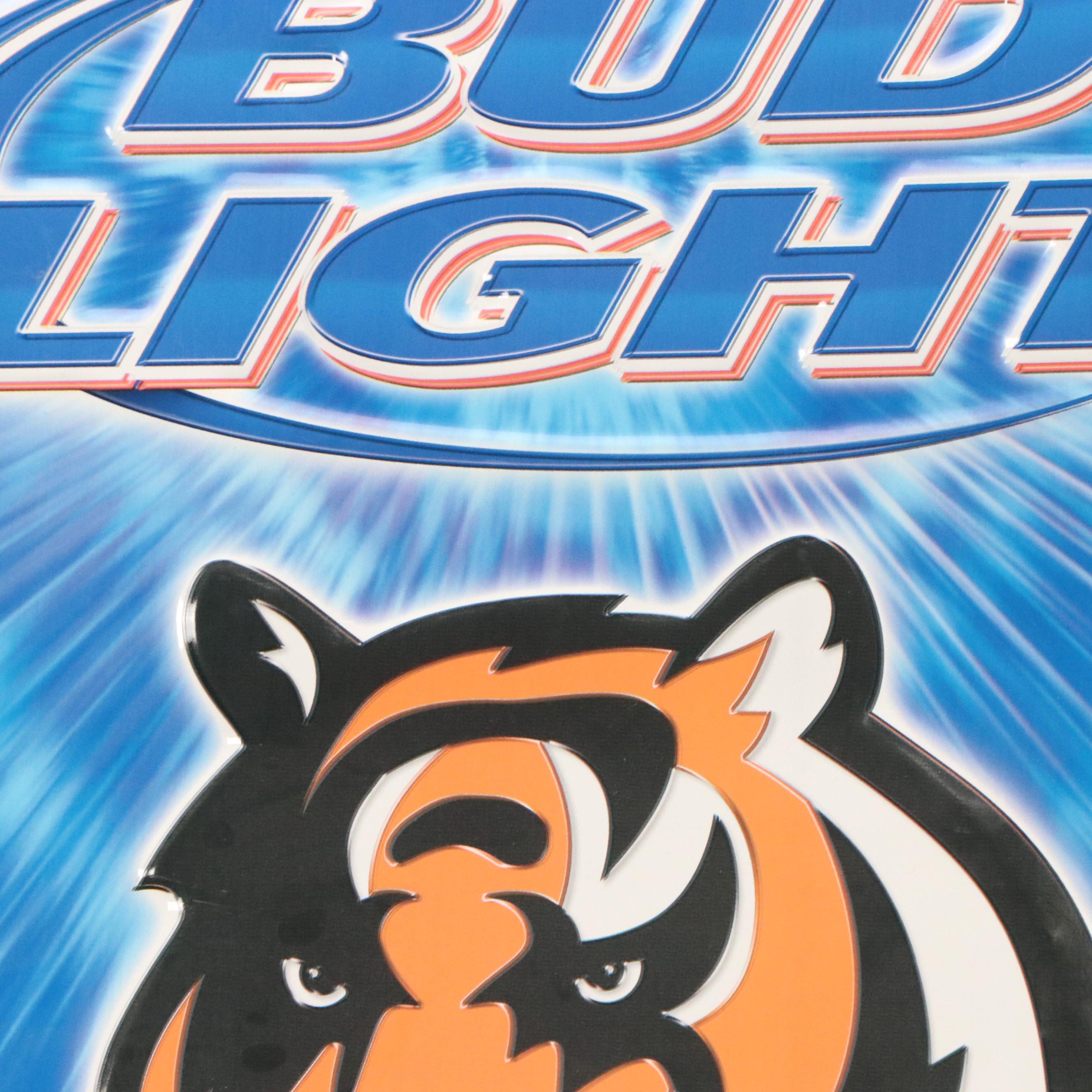 Cincinnati Bengals Bud Light Beer Metal Wall Sign, 2002
