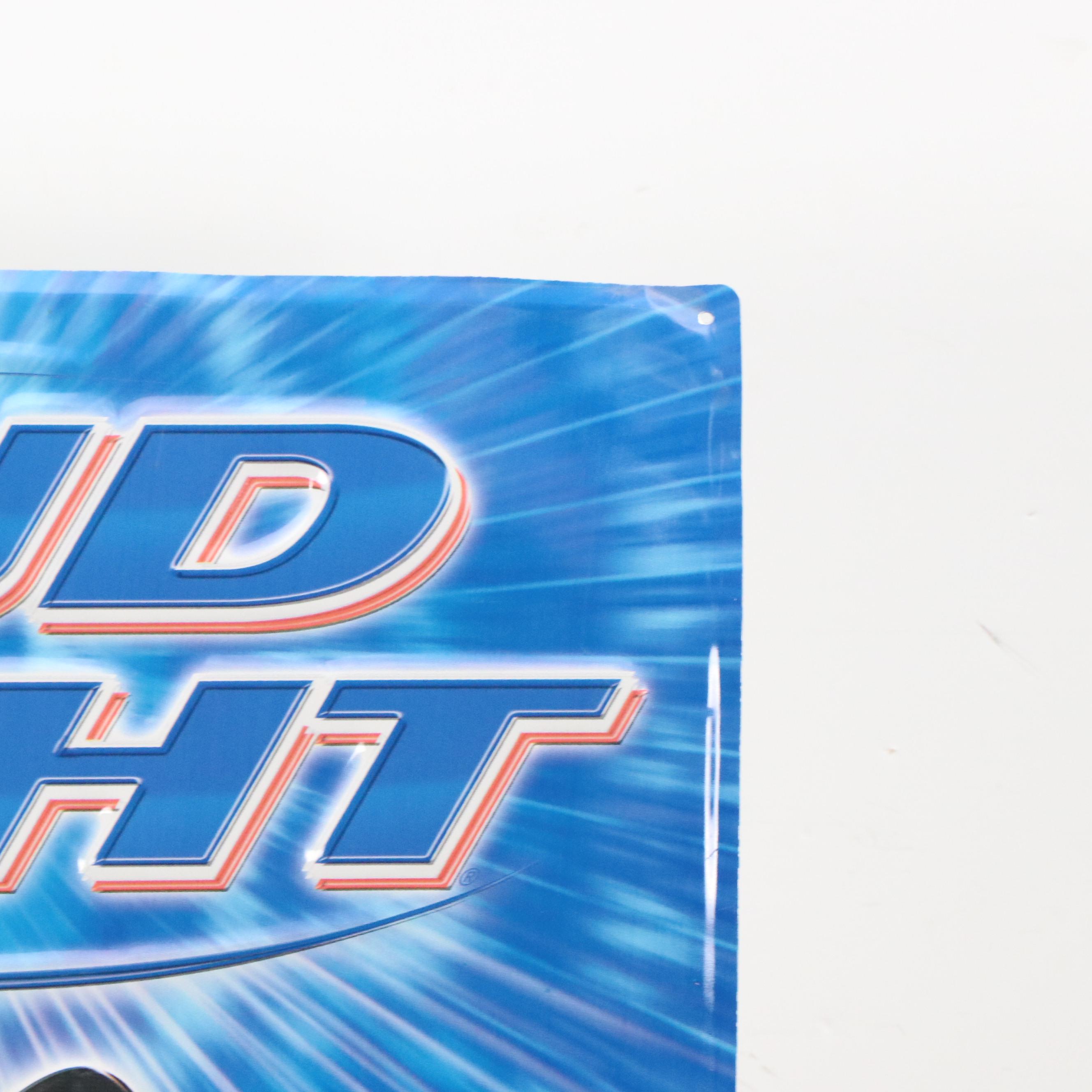 Cincinnati Bengals Bud Light Beer Metal Wall Sign, 2002