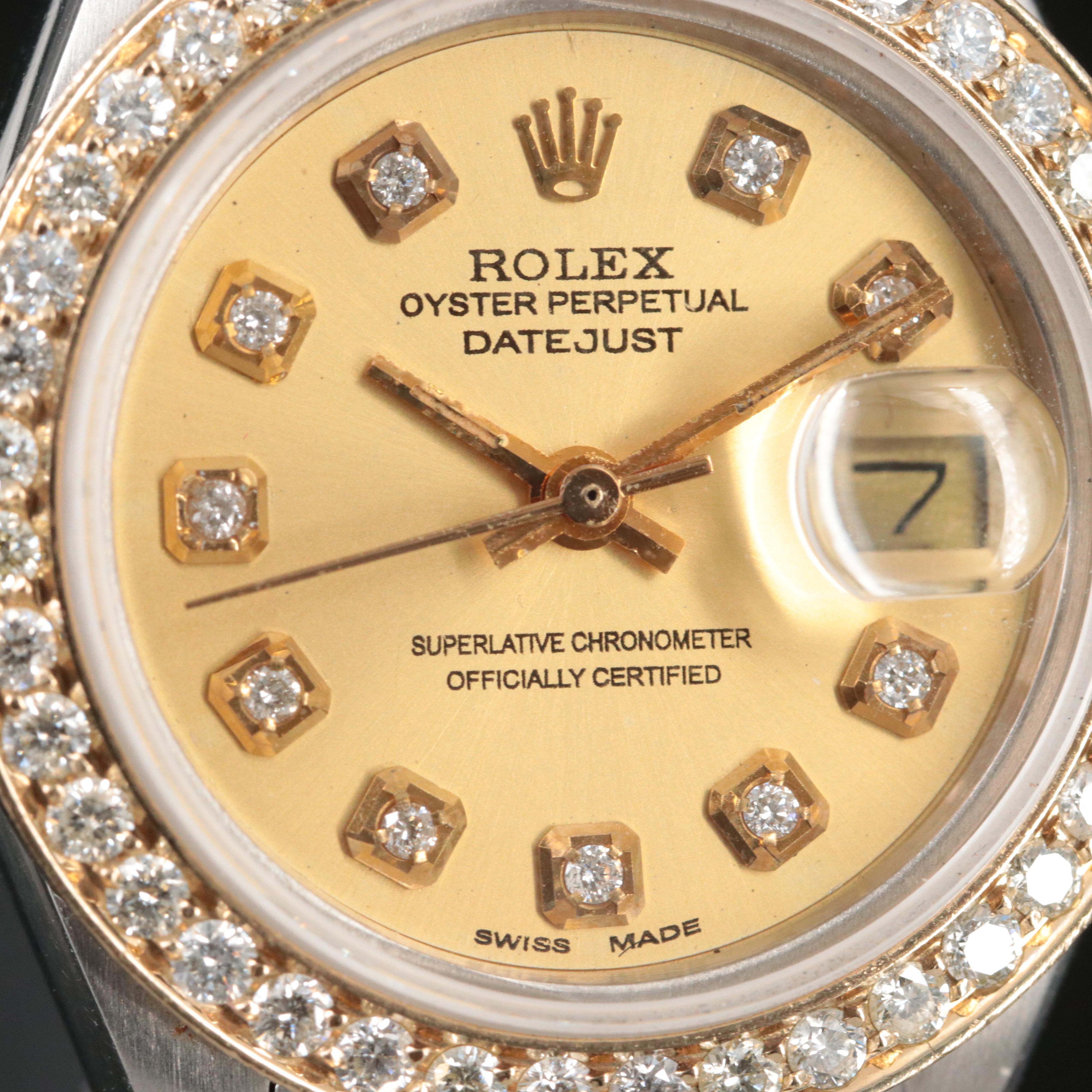 Rolex Datejust 6917 Custom Diamond Dial & Bezel Two-Tone Watch