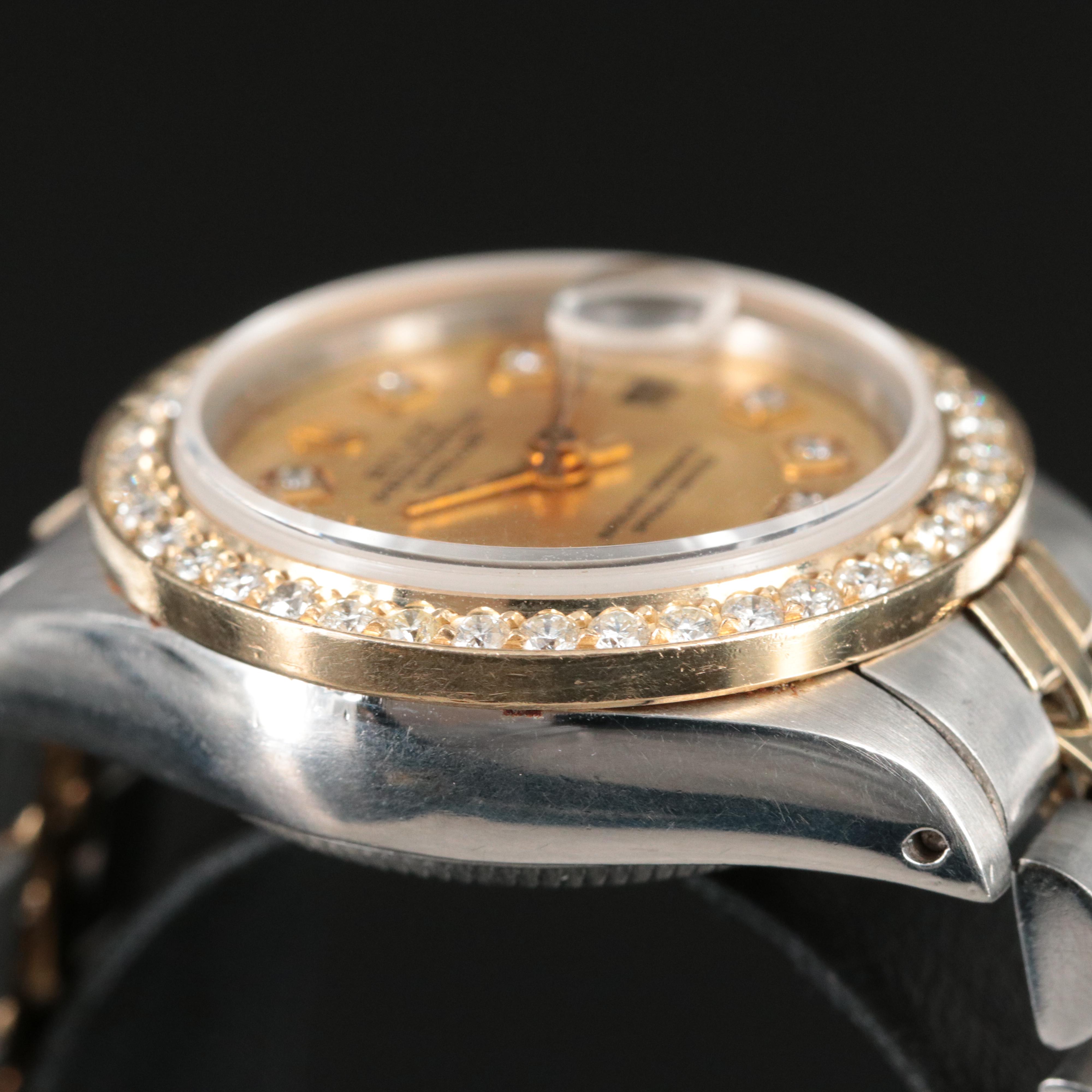 Rolex Datejust 6917 Custom Diamond Dial & Bezel Two-Tone Watch