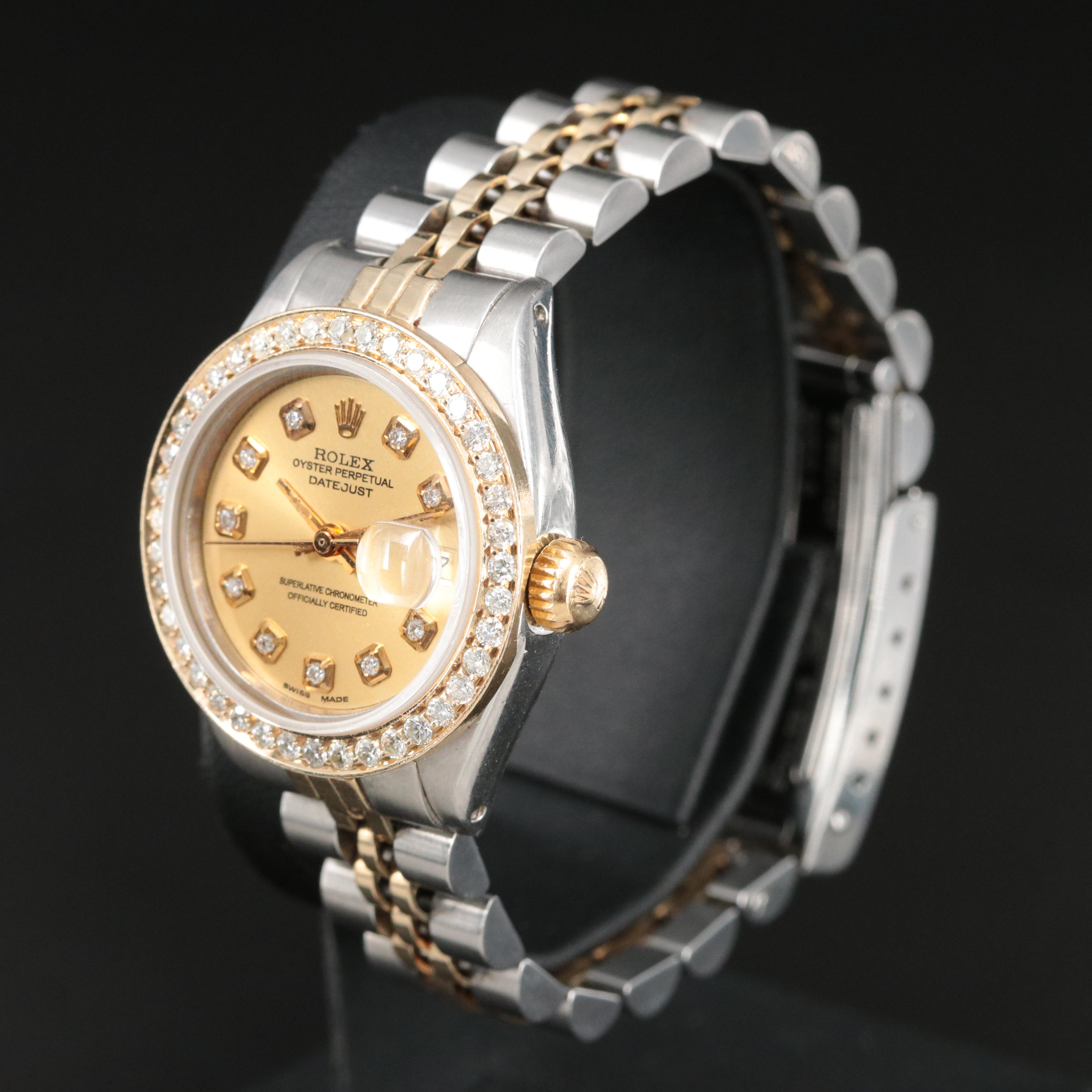 Rolex Datejust 6917 Custom Diamond Dial & Bezel Two-Tone Watch