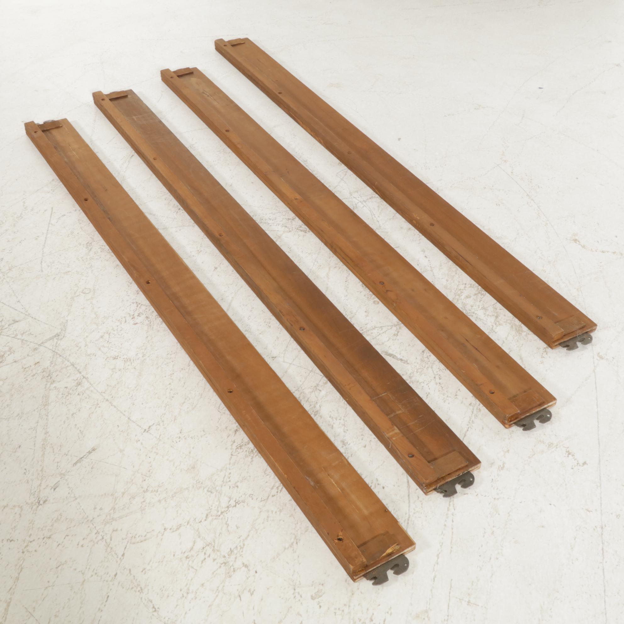 Pair of Neoclassical Style Birds-Eye Maple Twin Bed Frames with Painted Accents