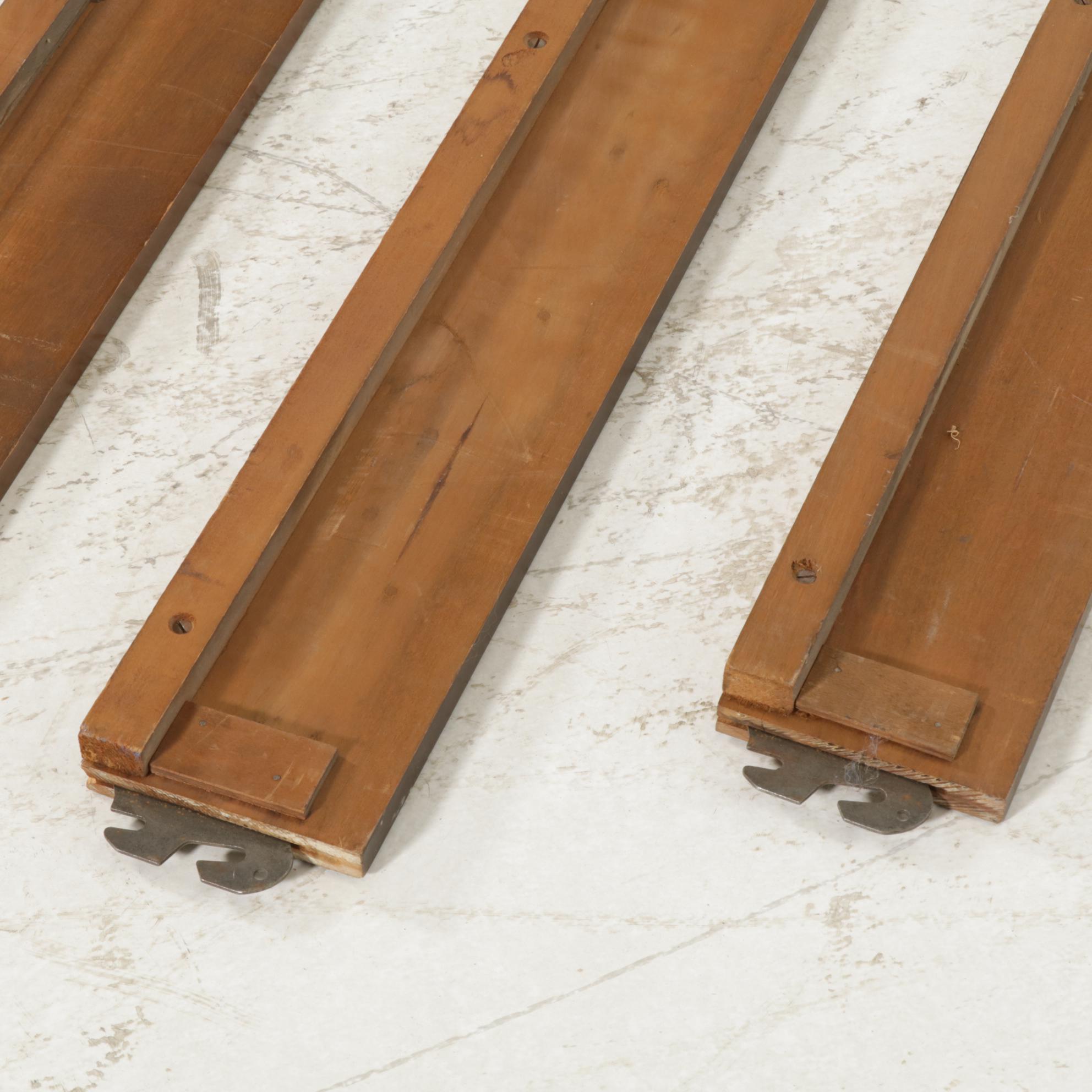 Pair of Neoclassical Style Birds-Eye Maple Twin Bed Frames with Painted Accents