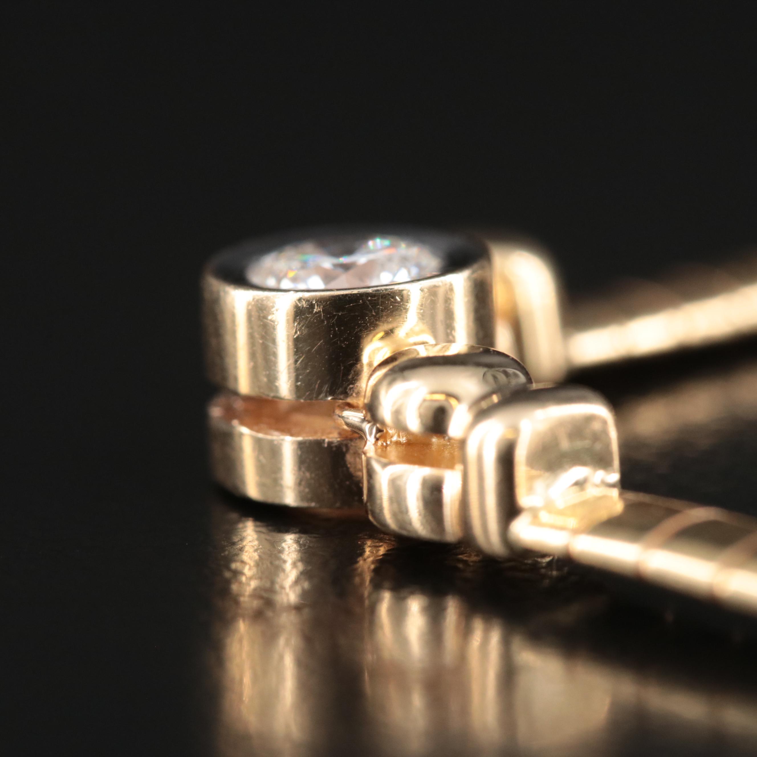 Italian Aurafin 14K 0.51 CT Diamond Omega Necklace