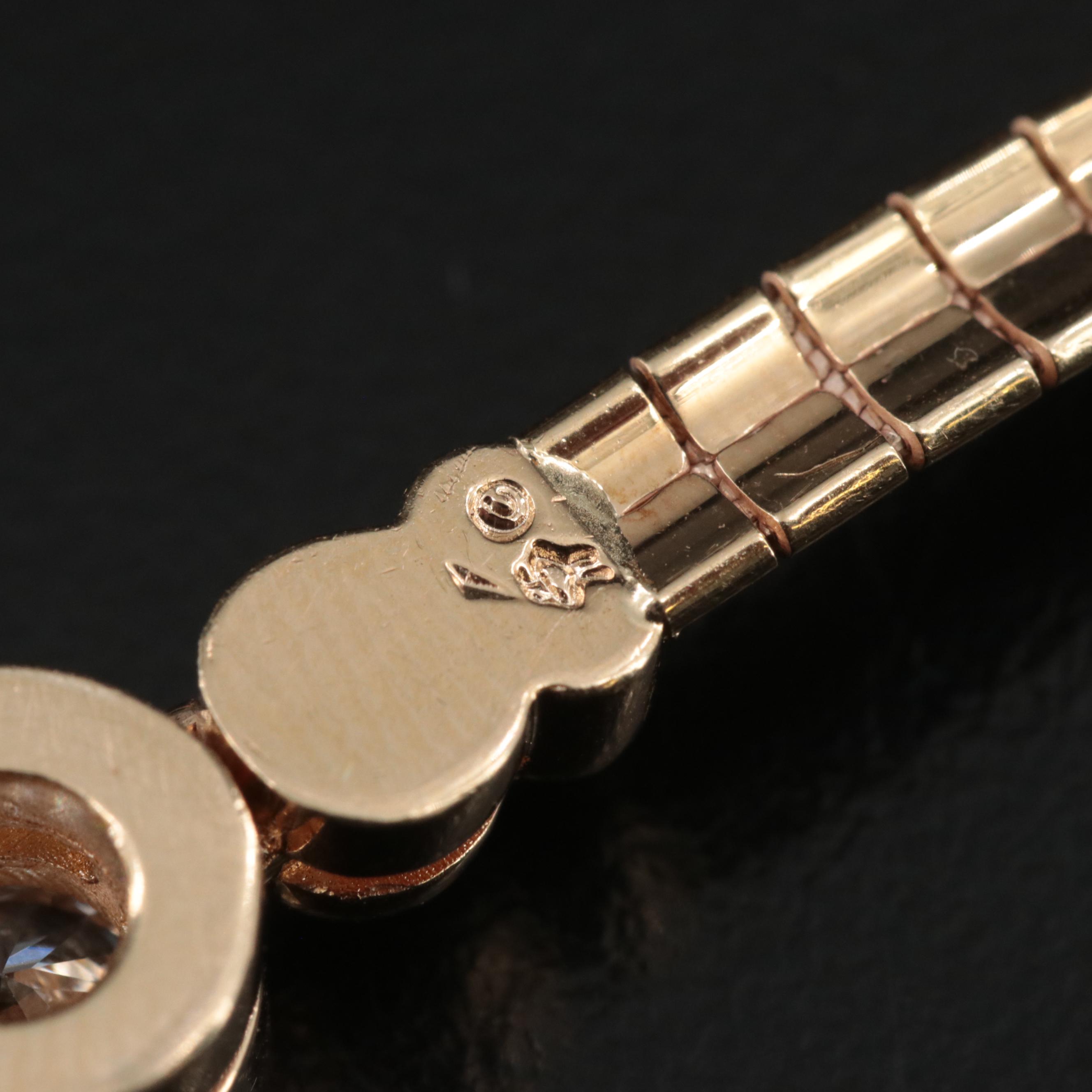 Italian Aurafin 14K 0.51 CT Diamond Omega Necklace