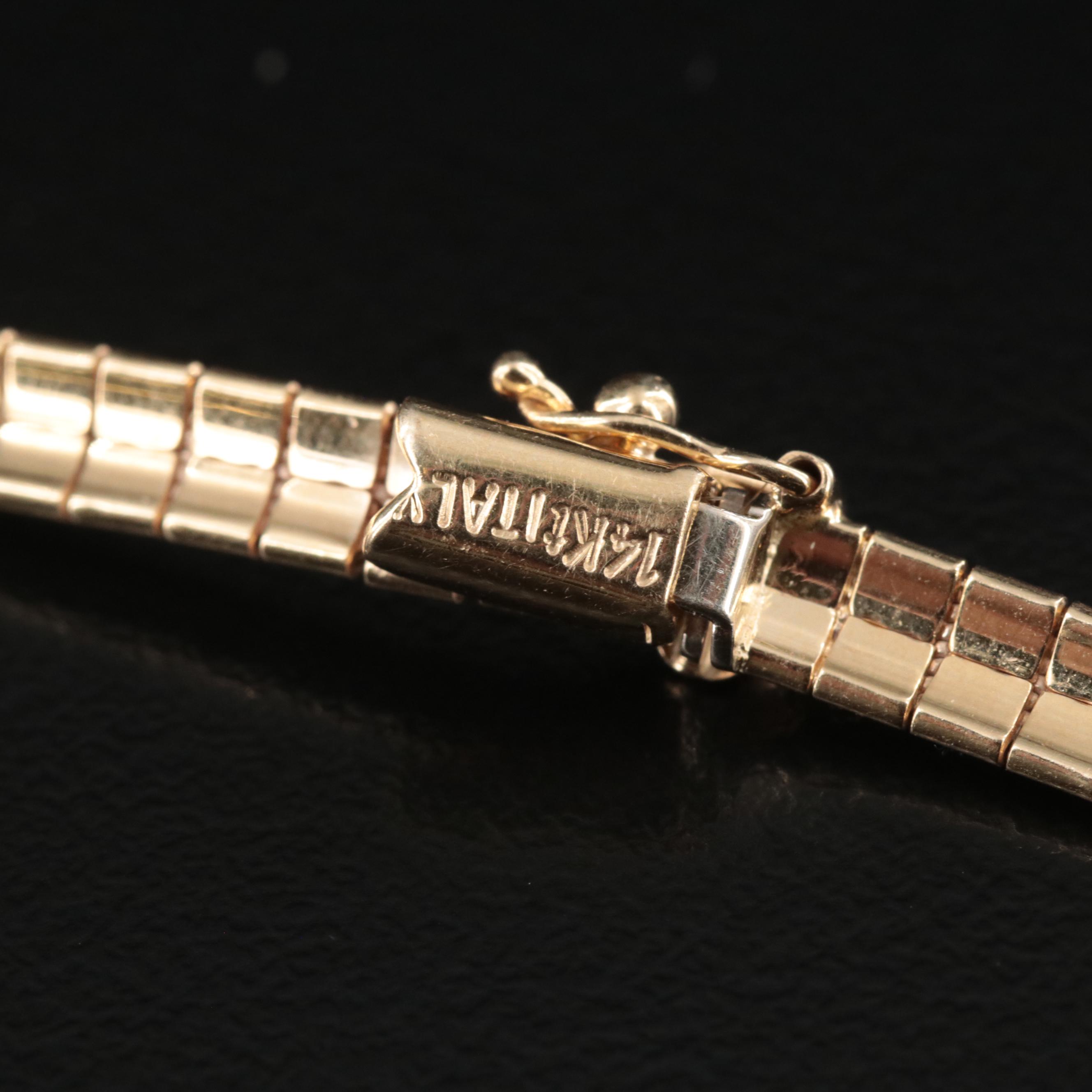 Italian Aurafin 14K 0.51 CT Diamond Omega Necklace