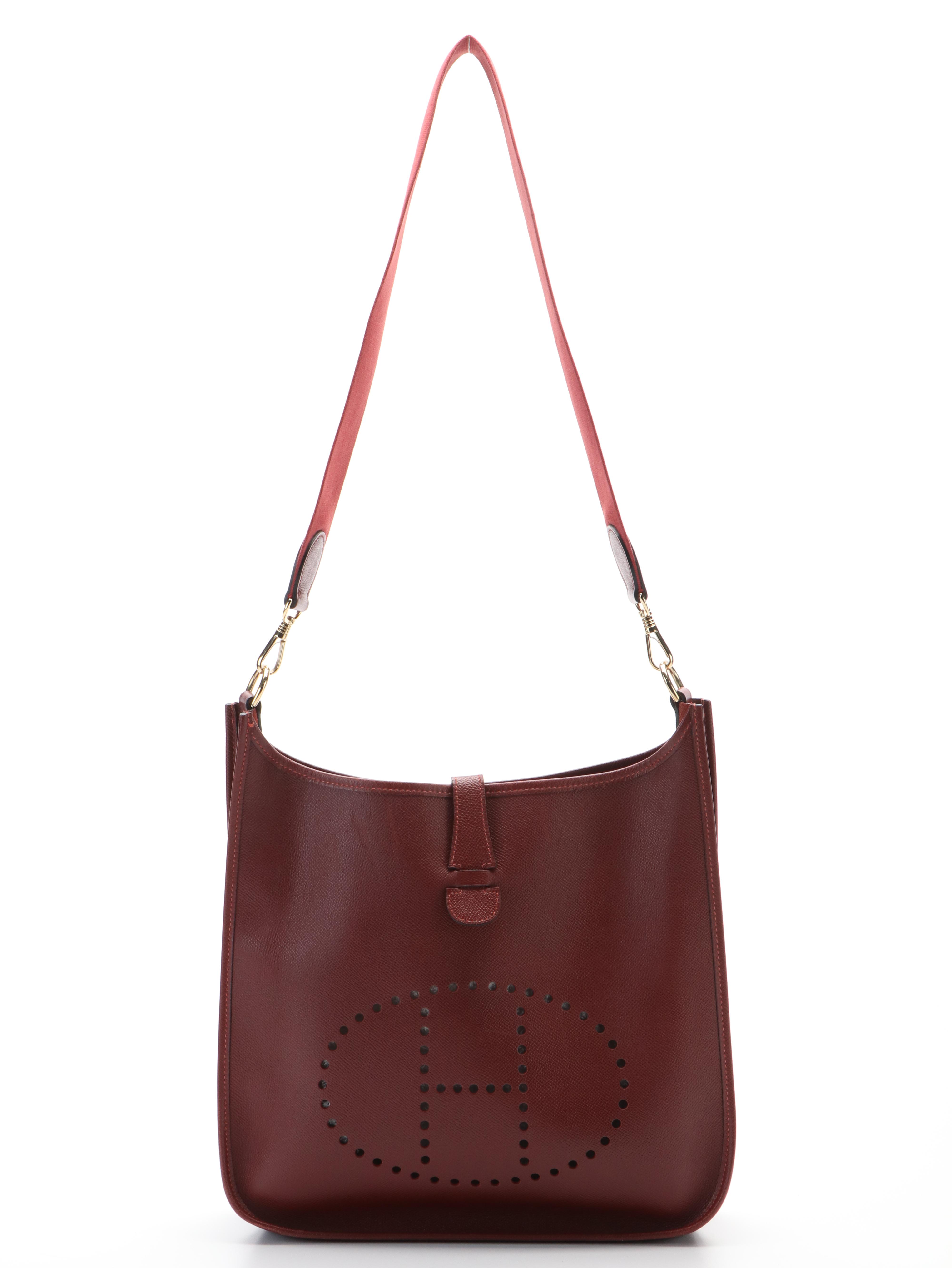Hermès Evelyne I Shoulder Bag in Burgundy Clémence Leather