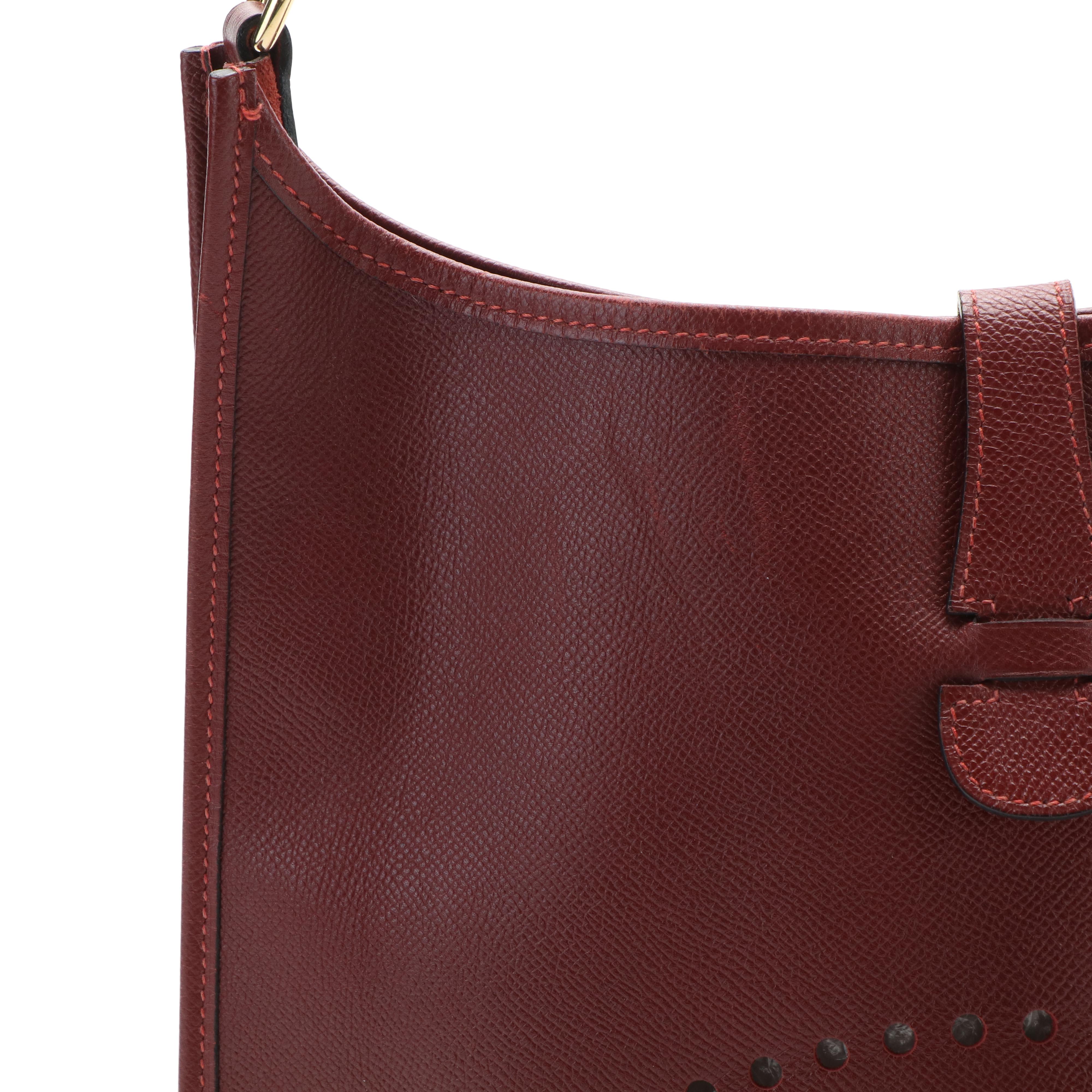 Hermès Evelyne I Shoulder Bag in Burgundy Clémence Leather