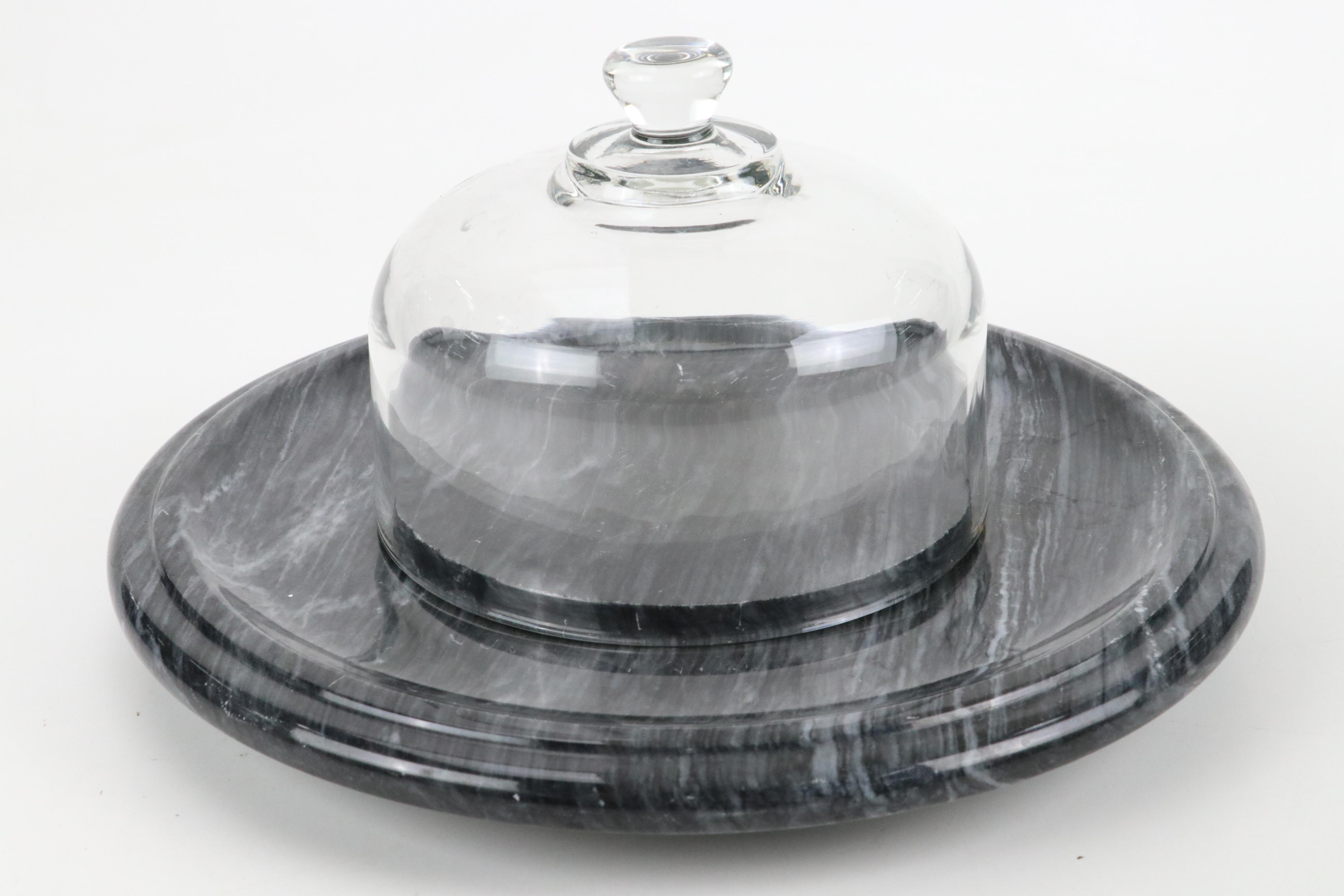 Aram Stone and Metal Tray with Covered Lazy Susan and Other Trays