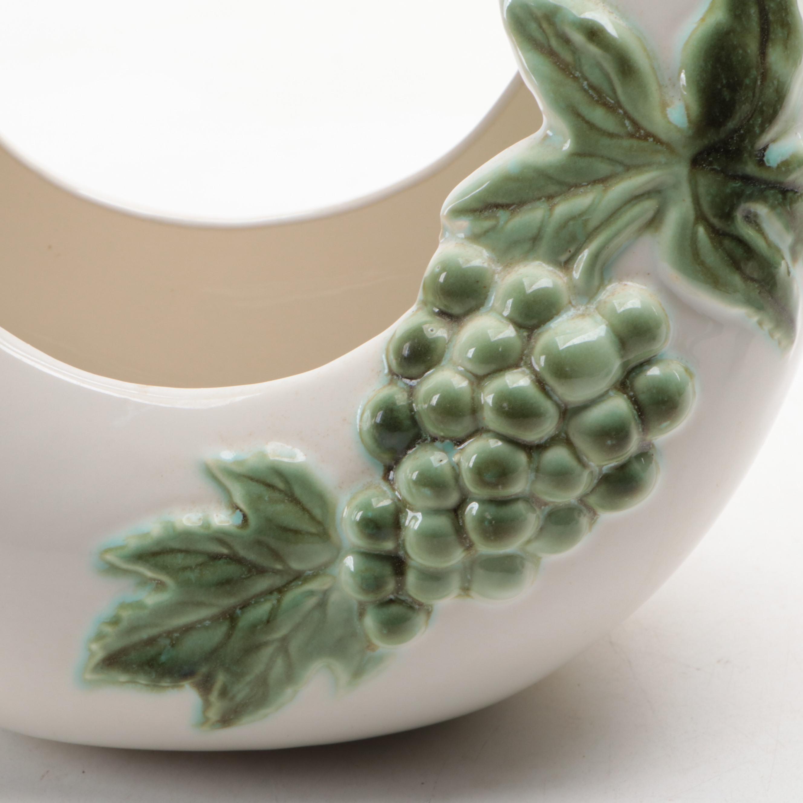 Hull Pottery Tokay Moon Basket and Calla Lily Vase, Early to Mid-20th Century