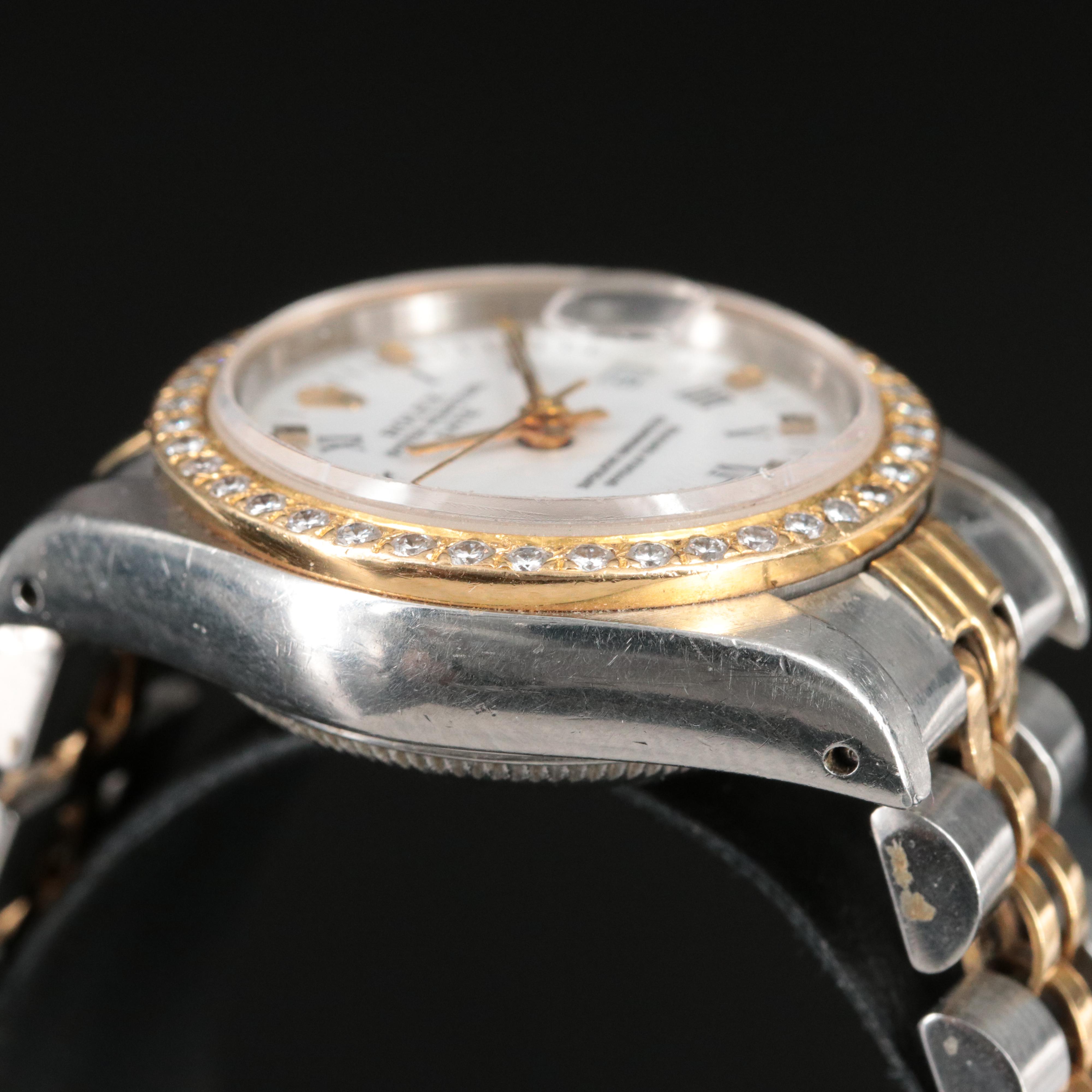 Rolex Oyster Perpetual Date 69190 Custom Diamond Set Watch