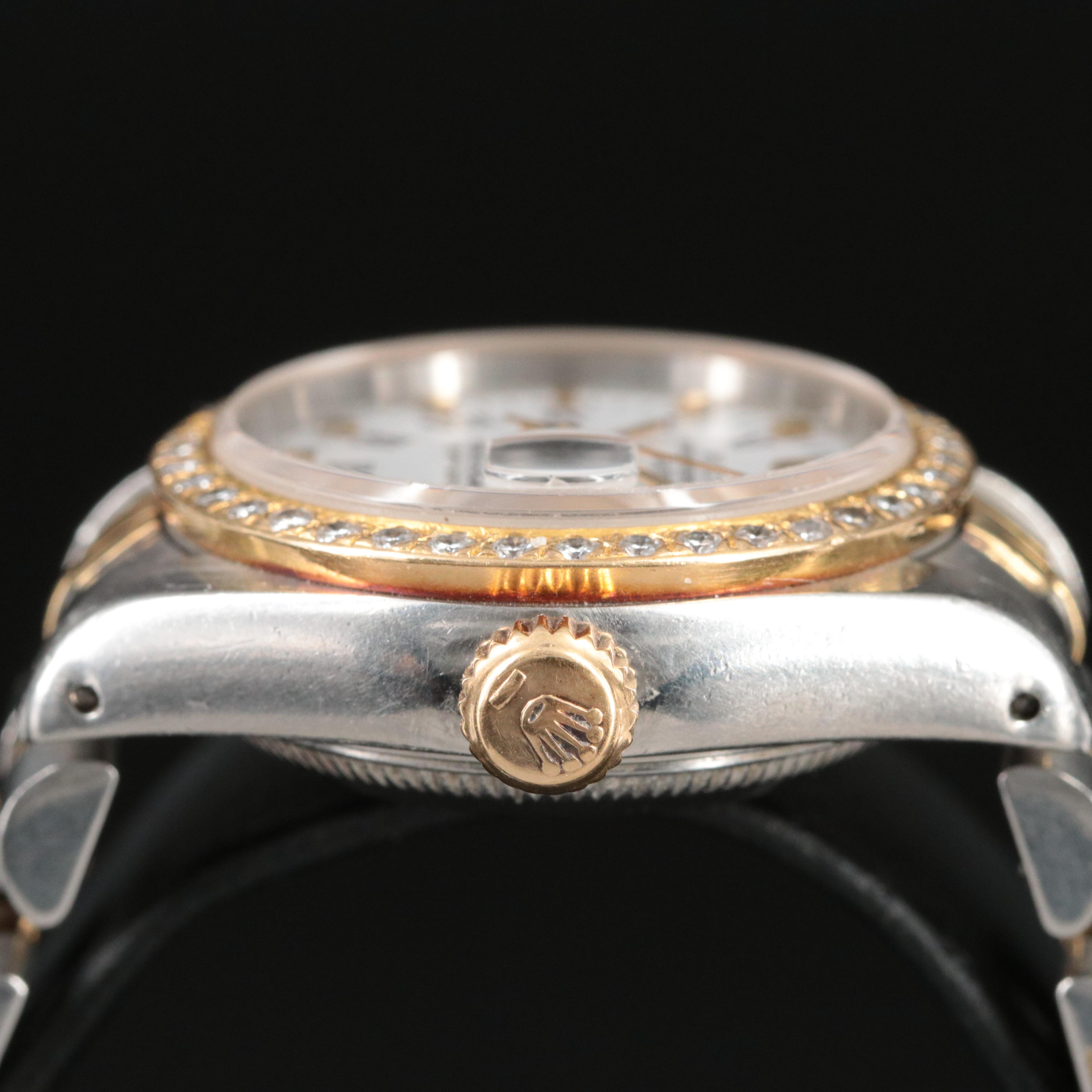 Rolex Oyster Perpetual Date 69190 Custom Diamond Set Watch