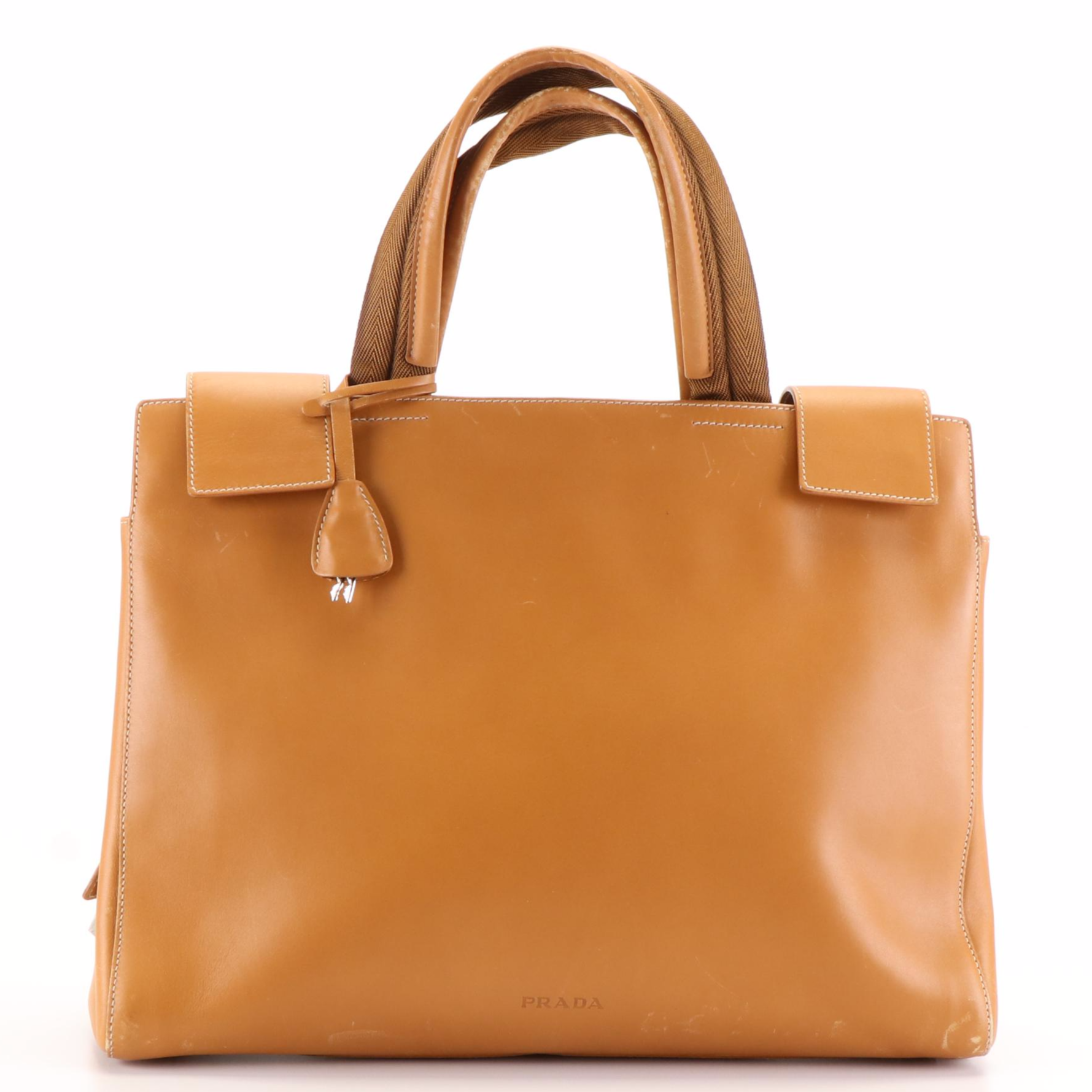 Prada Monochrome Handbag in Carmel Leather