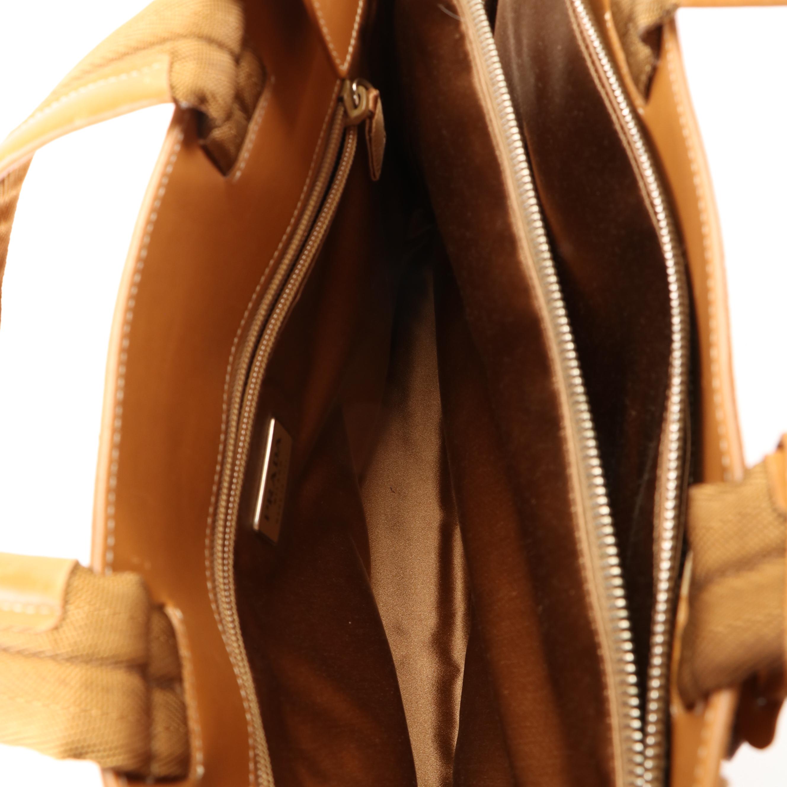 Prada Monochrome Handbag in Carmel Leather