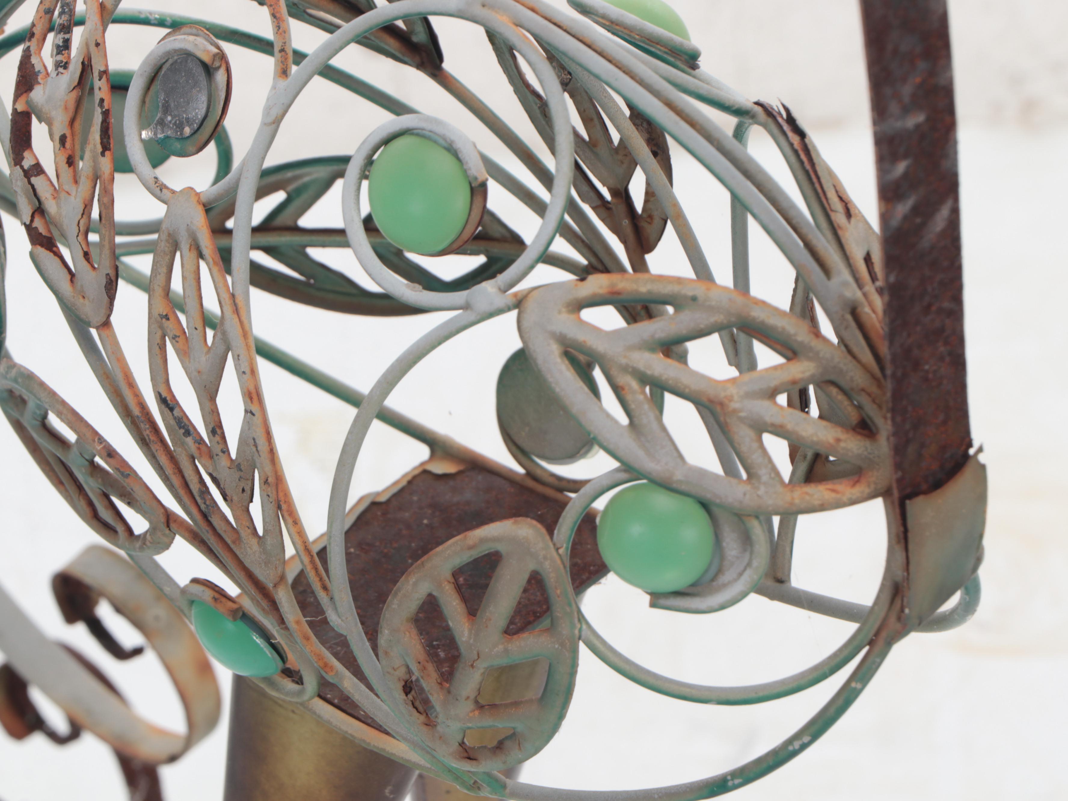 Benchmade Metal Outdoor Bird Sculptures Including Birdbath, Late 20th Century