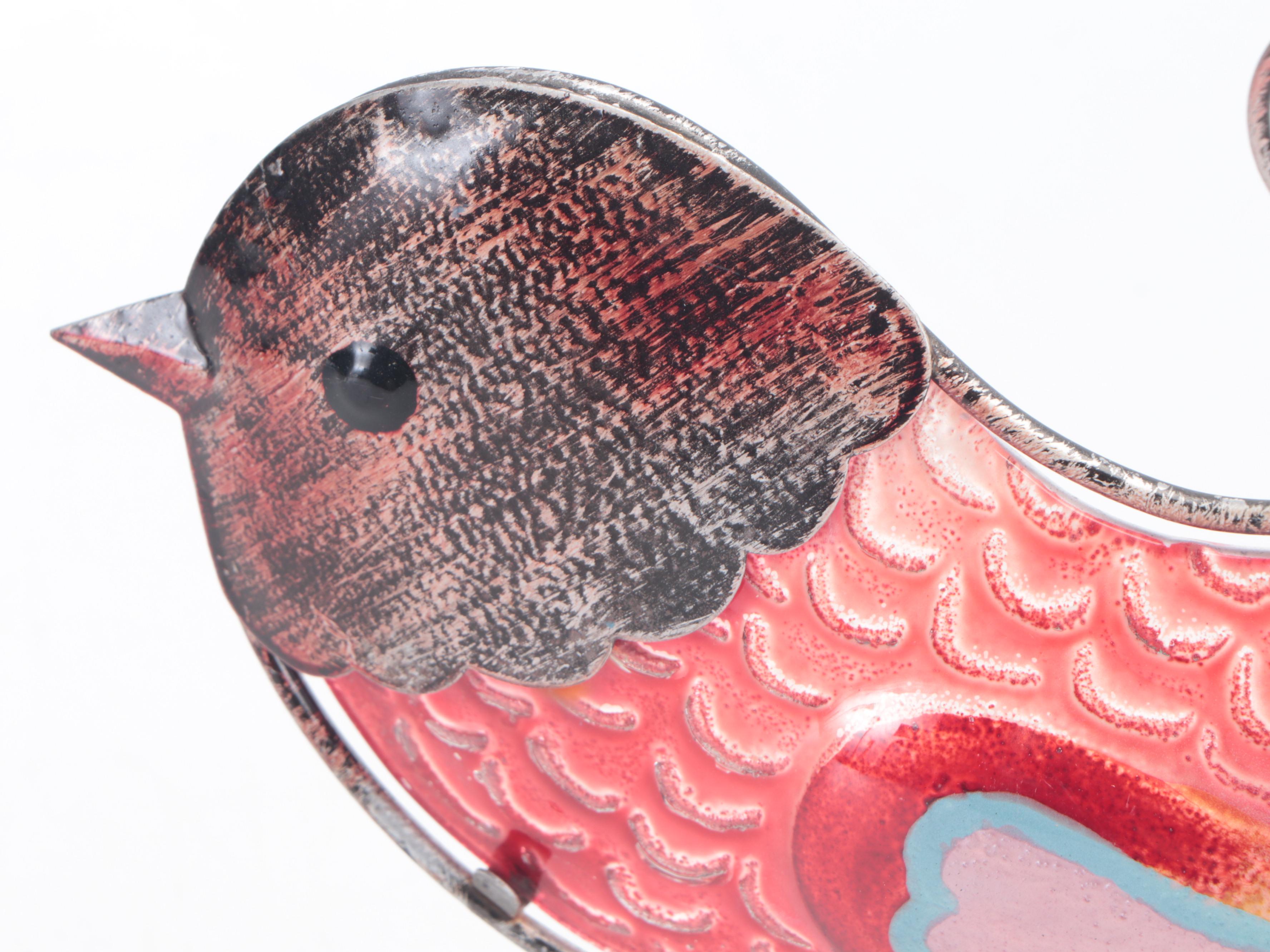 Benchmade Metal Outdoor Bird Sculptures Including Birdbath, Late 20th Century