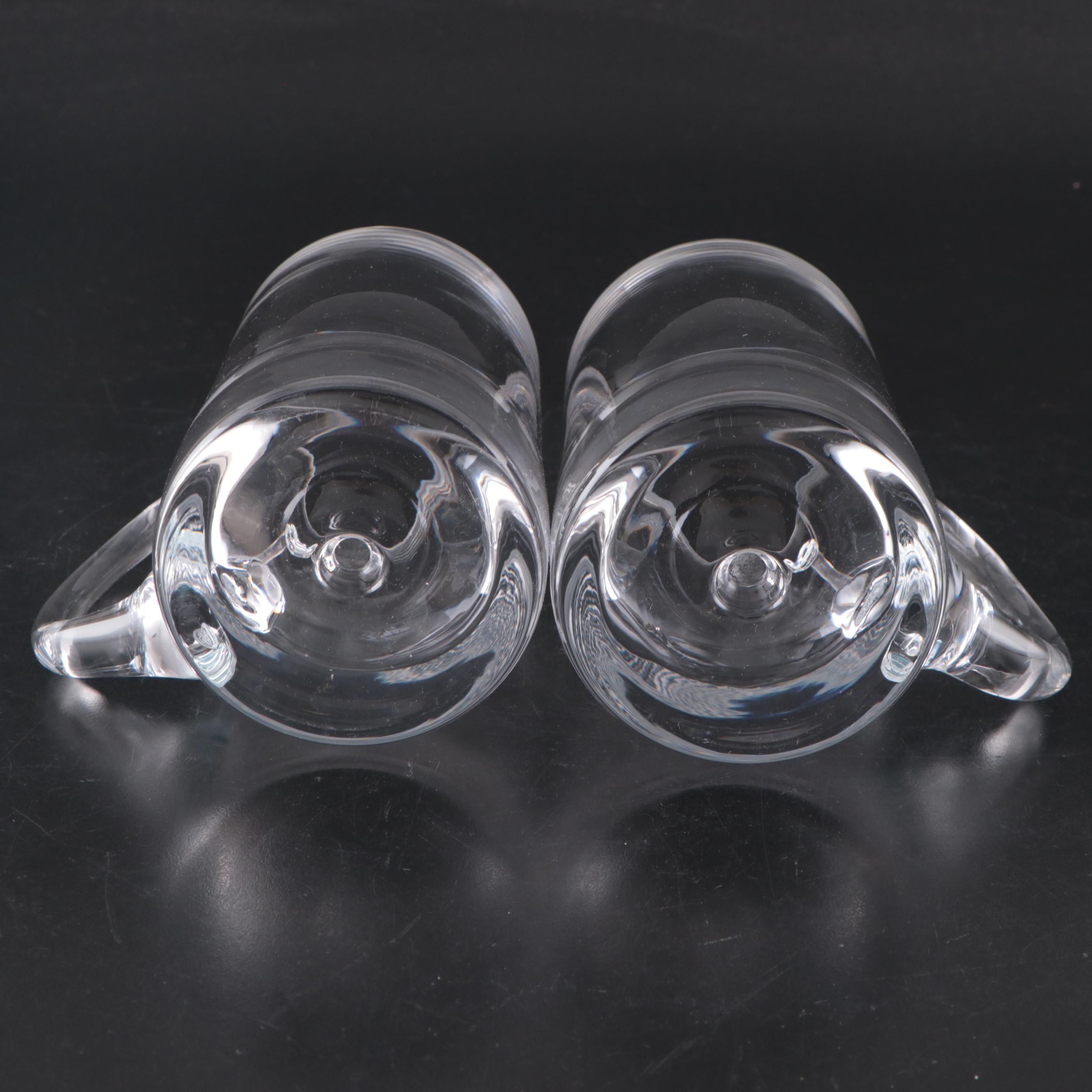 Crate & Barrel "Direction" Crystal Beer Mugs, Contemporary