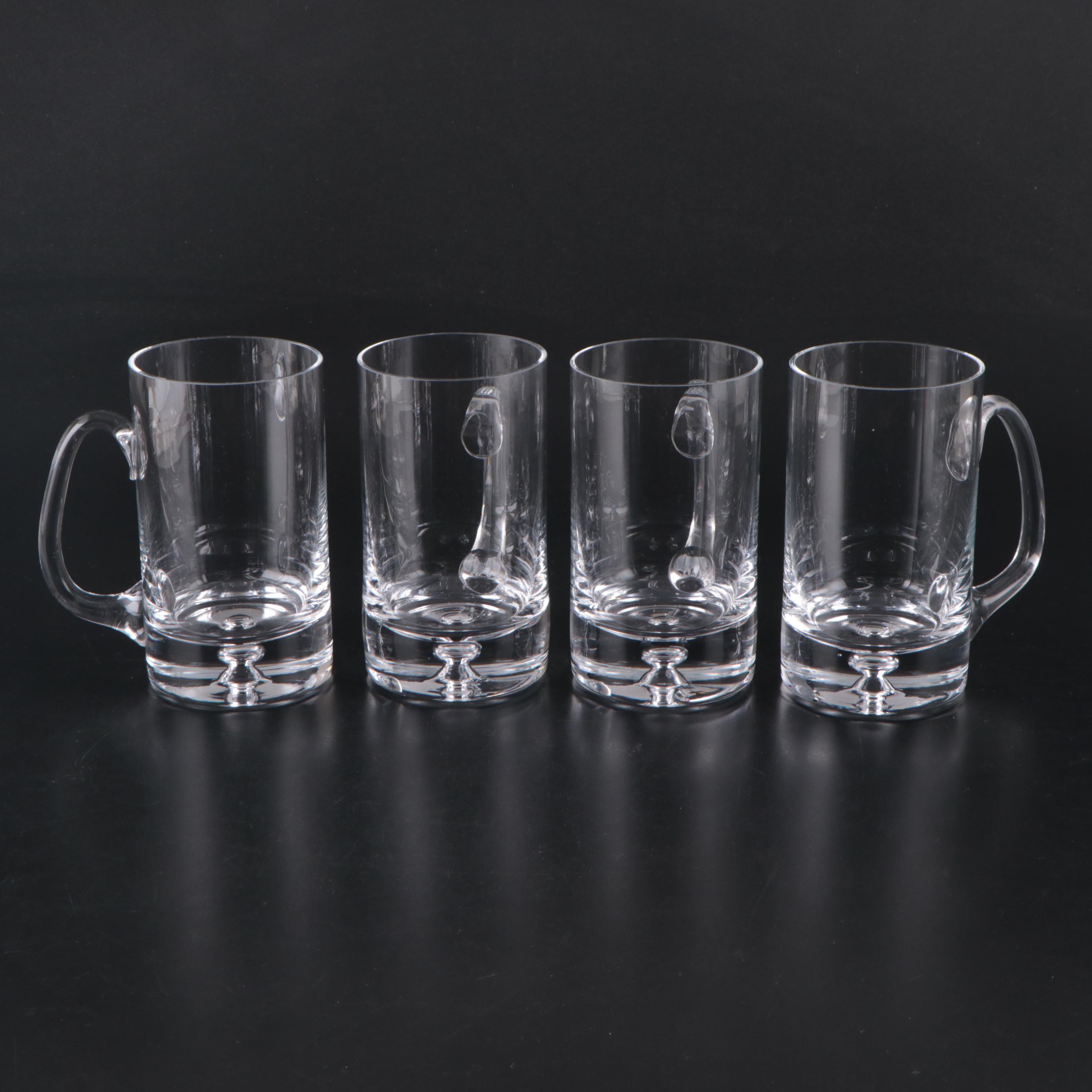 Crate & Barrel "Direction" Crystal Beer Mugs, Contemporary