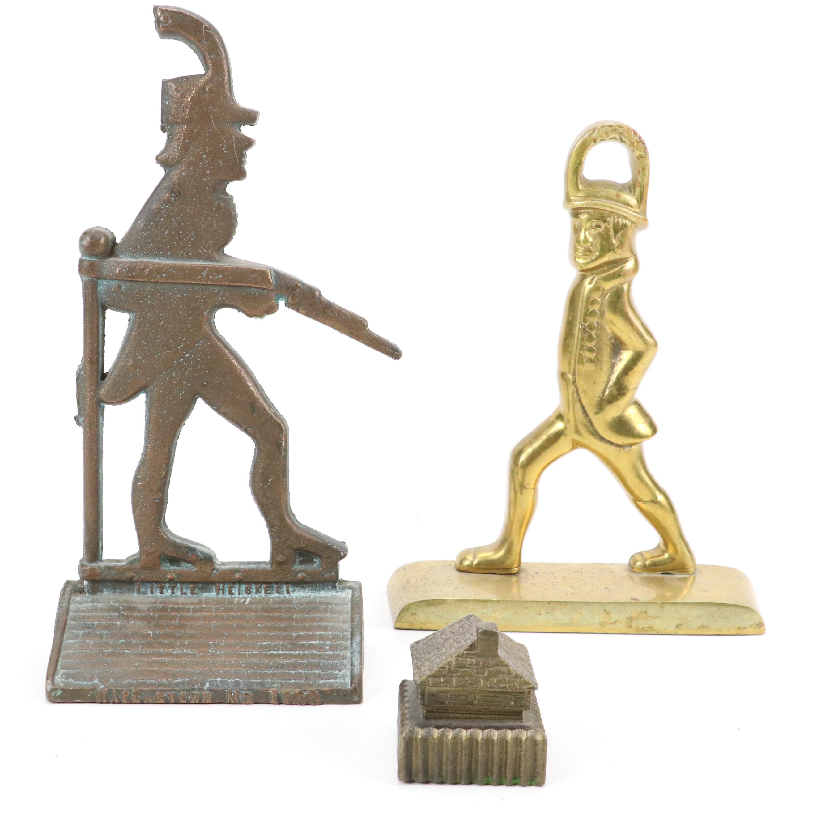 Cast Metal Little Heiskell Doorstop with Fort Snelling Figurine