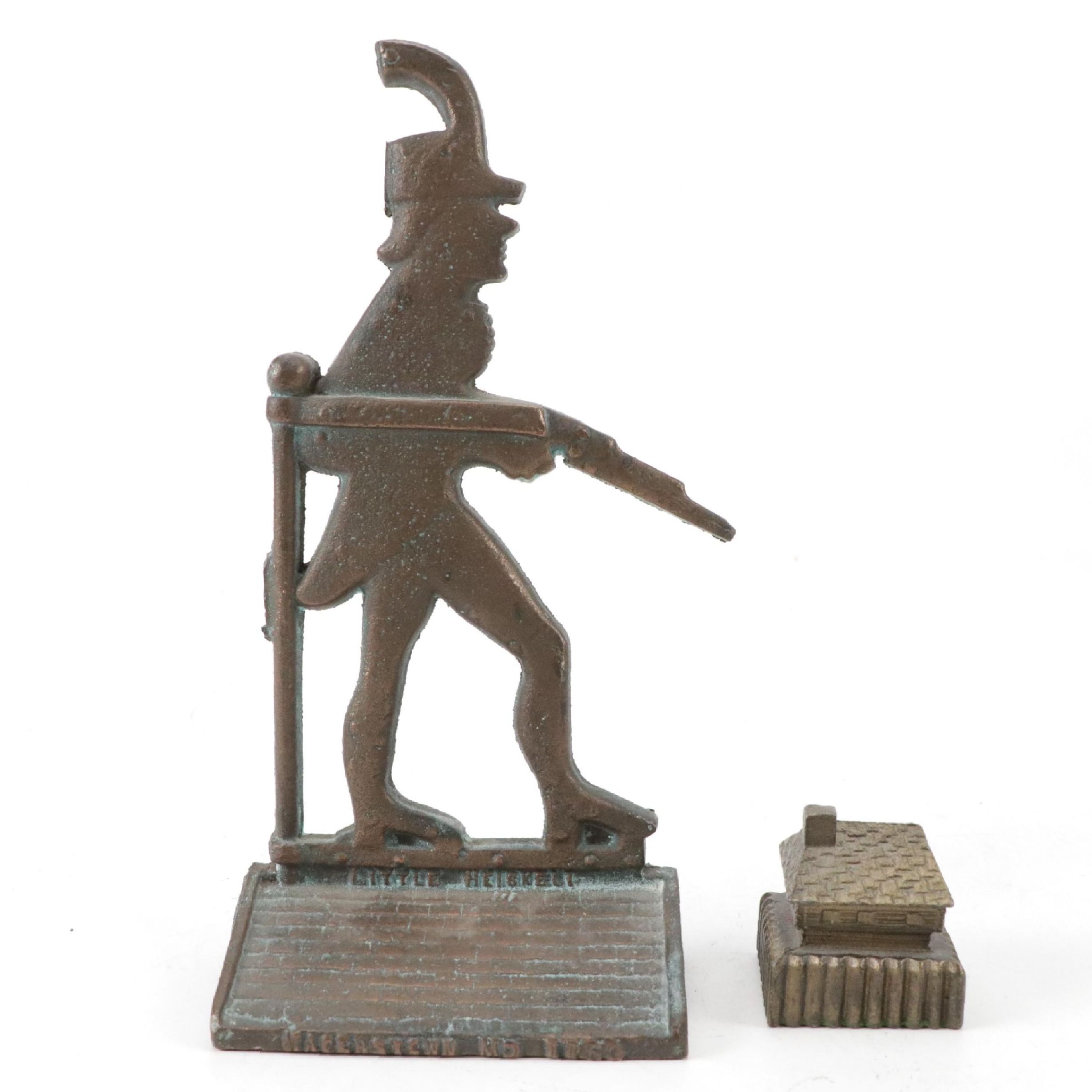 Cast Metal Little Heiskell Doorstop with Fort Snelling Figurine