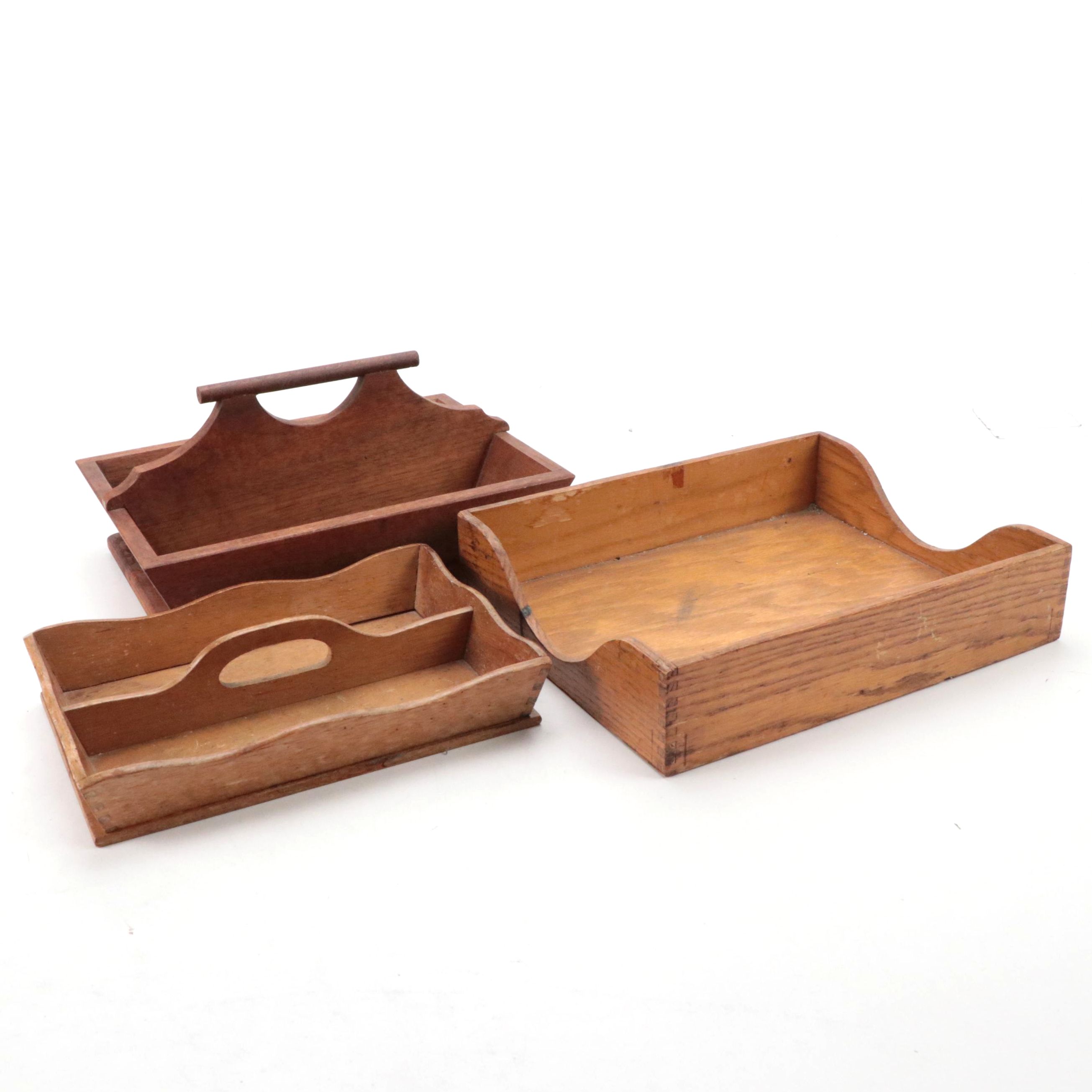 Handcrafted Wooden Caddies and Tray