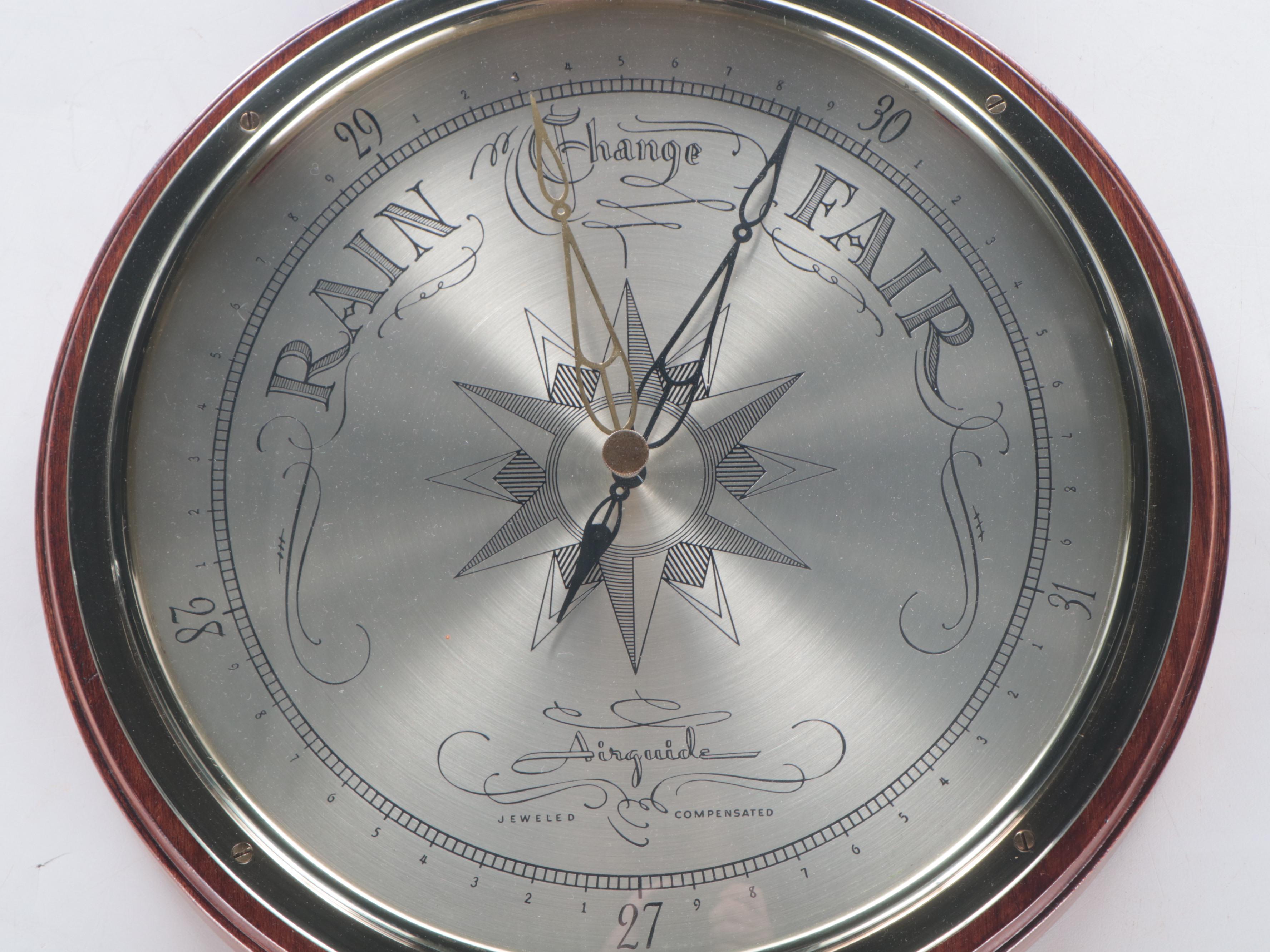 Airguide Jeweled Compensated Combination Thermometer-Barometer, Mid-20th Century