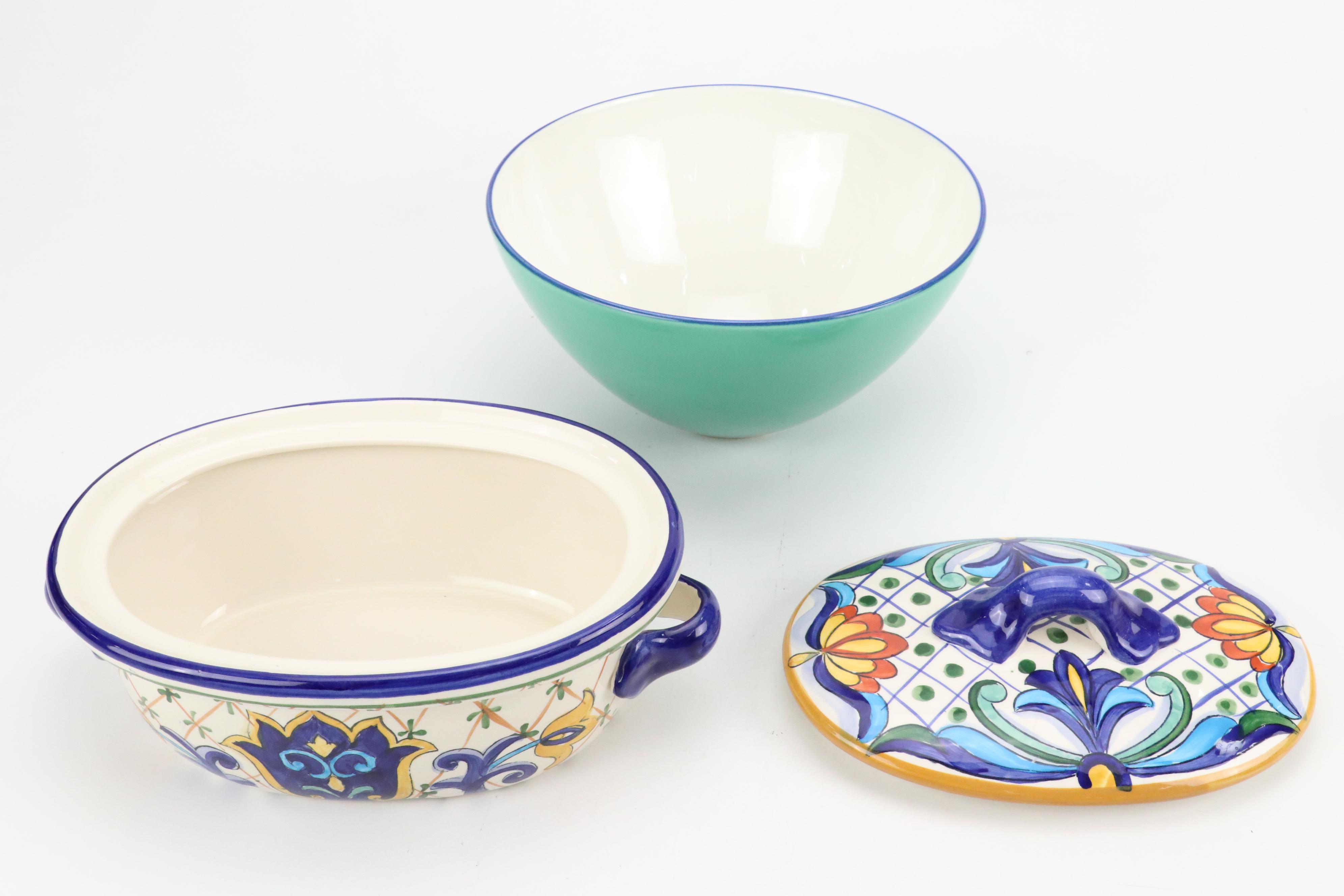 Maxcera "Terra Bella" Ceramic Baking Dish, April Cornell Ceramic Bowls and More