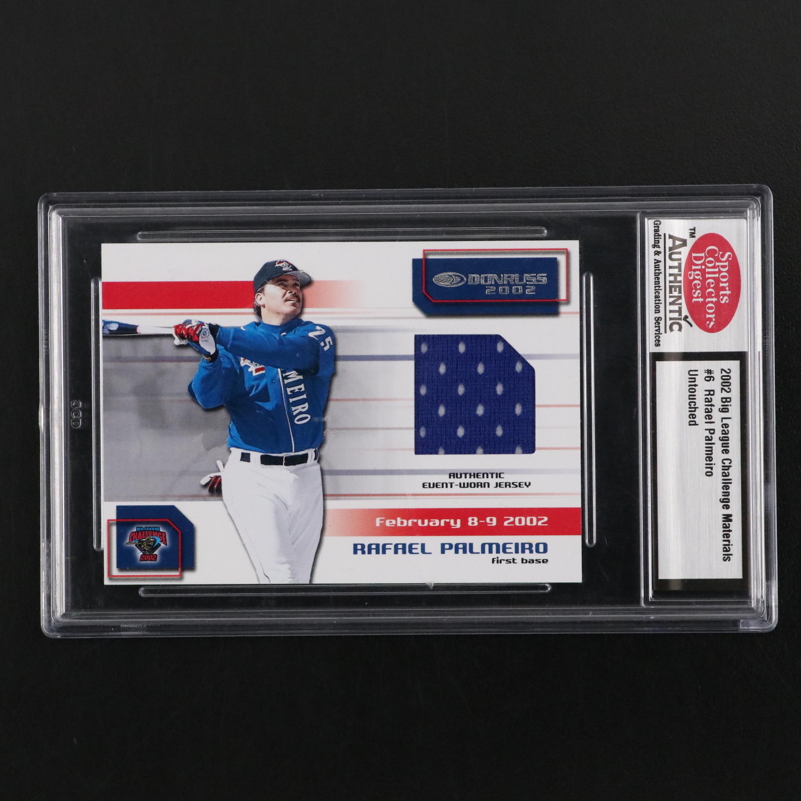 2002 Donruss Rafael Palmeiro Big League Challenge Materials Slabbed Card