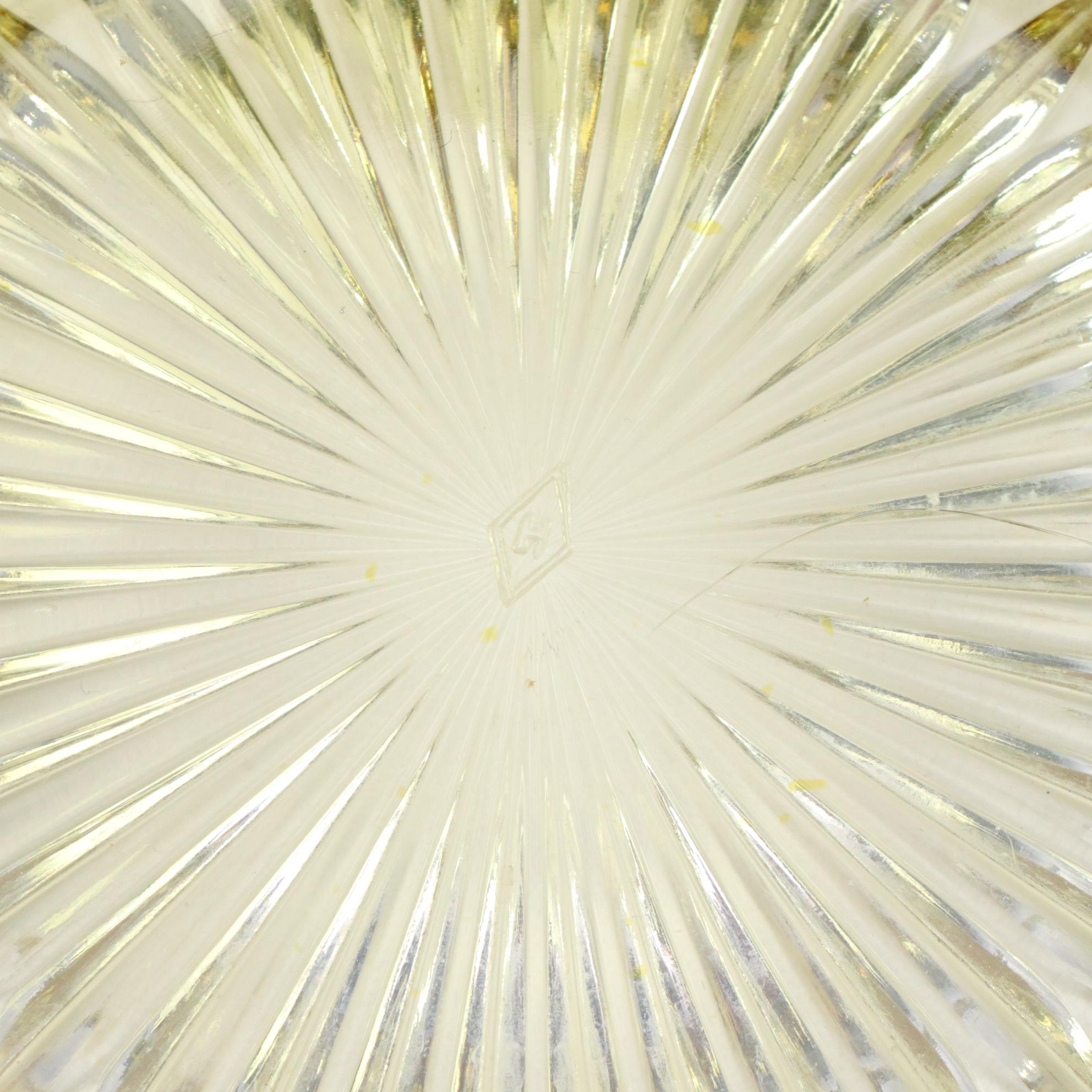 Heisey "Fluted Panel" Marigold Glass Pitcher With Gilded Rim