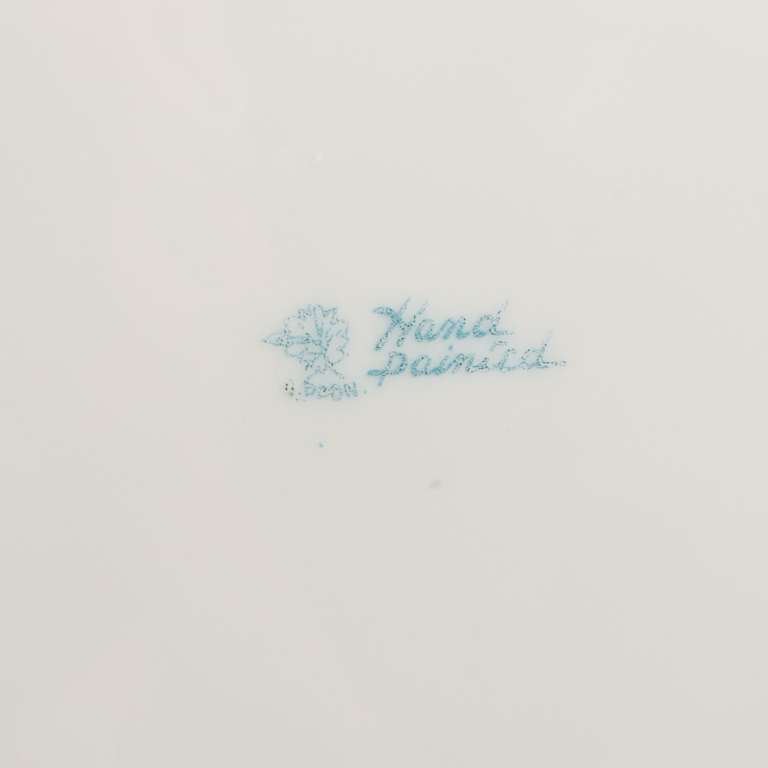 Sankyo Landscape Motif Porcelain Music Box with More Table Accessories