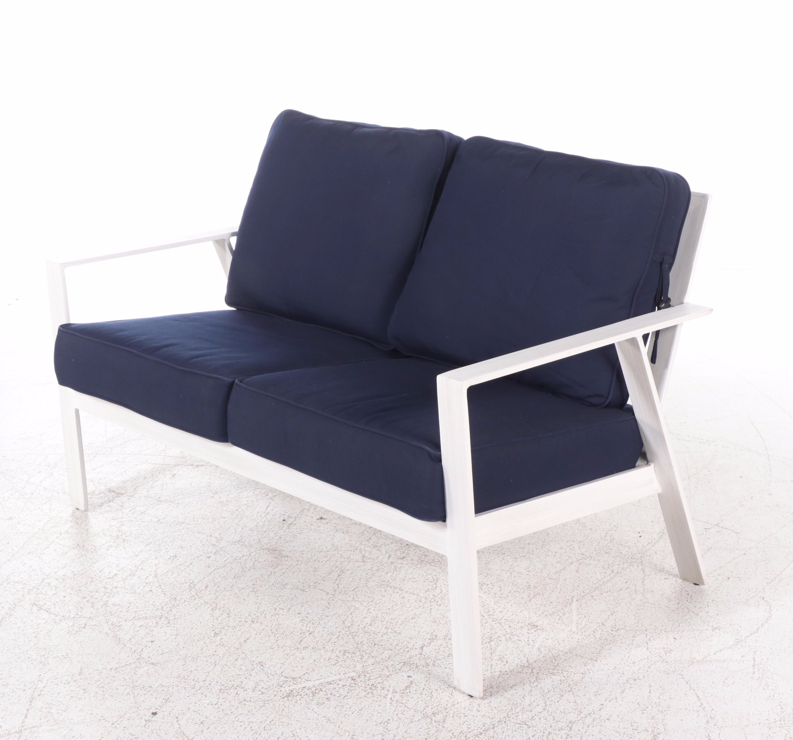 Four-Piece Castelle Painted Aluminum Patio Lounge Set