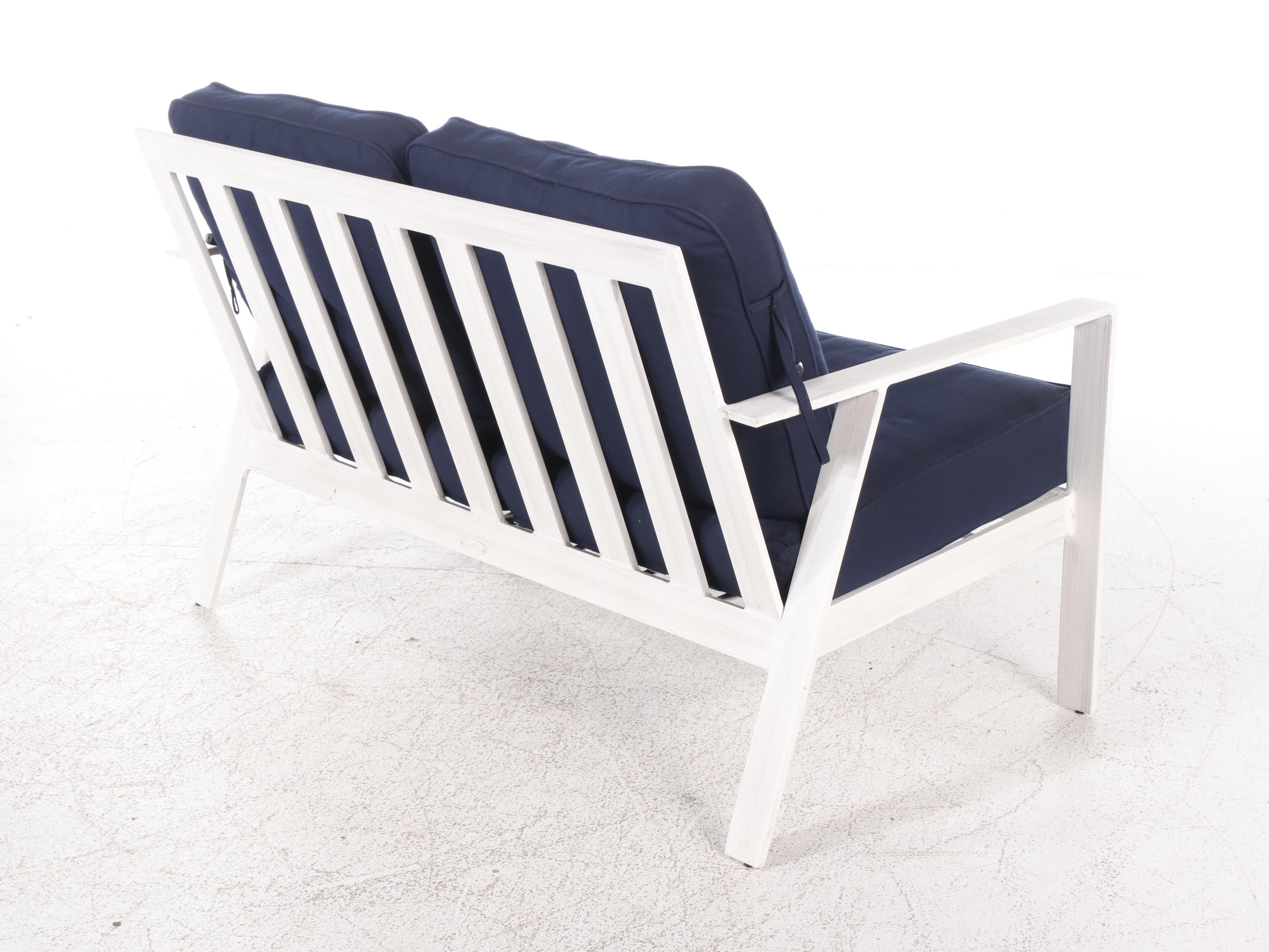 Four-Piece Castelle Painted Aluminum Patio Lounge Set