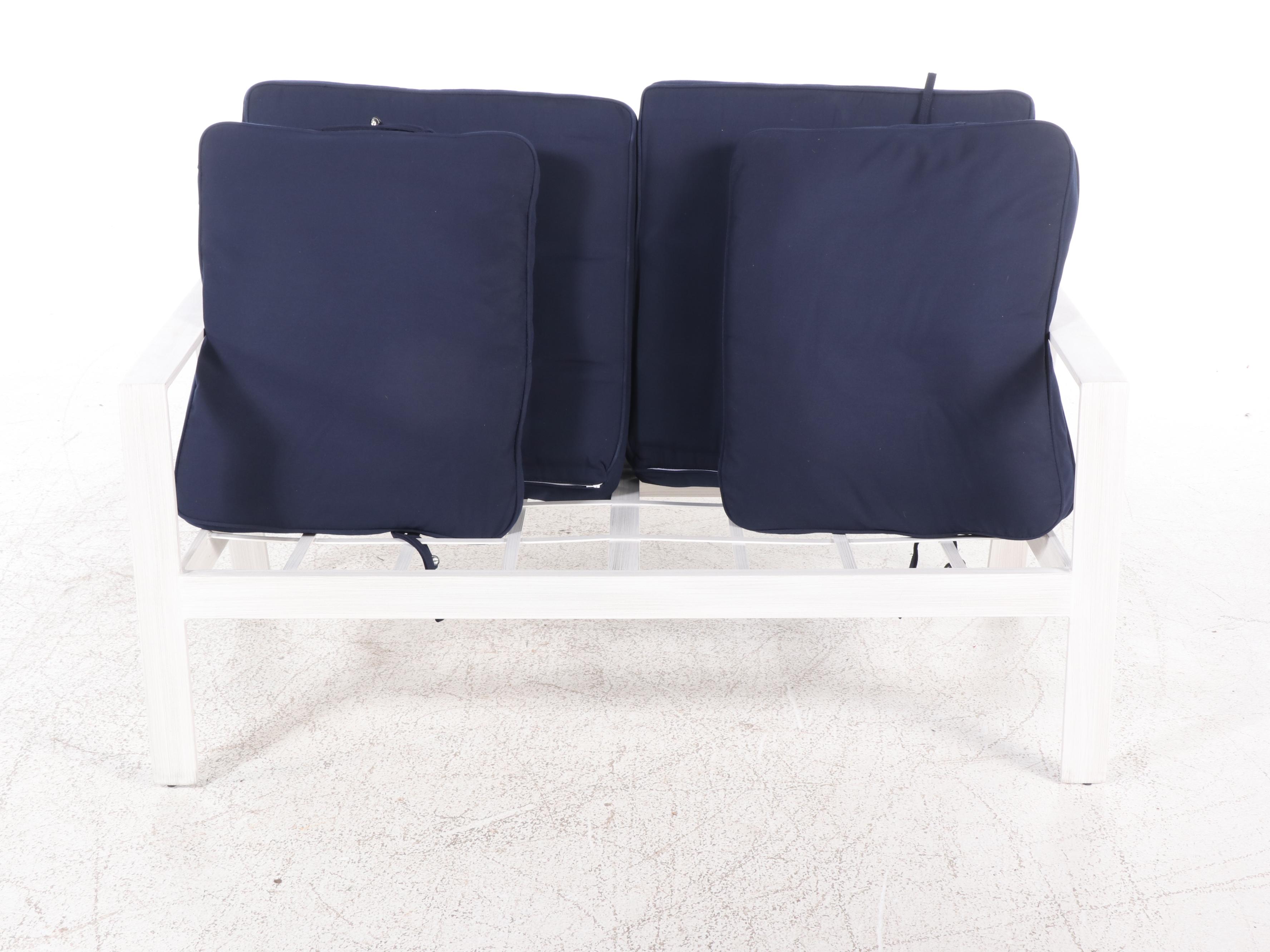 Four-Piece Castelle Painted Aluminum Patio Lounge Set