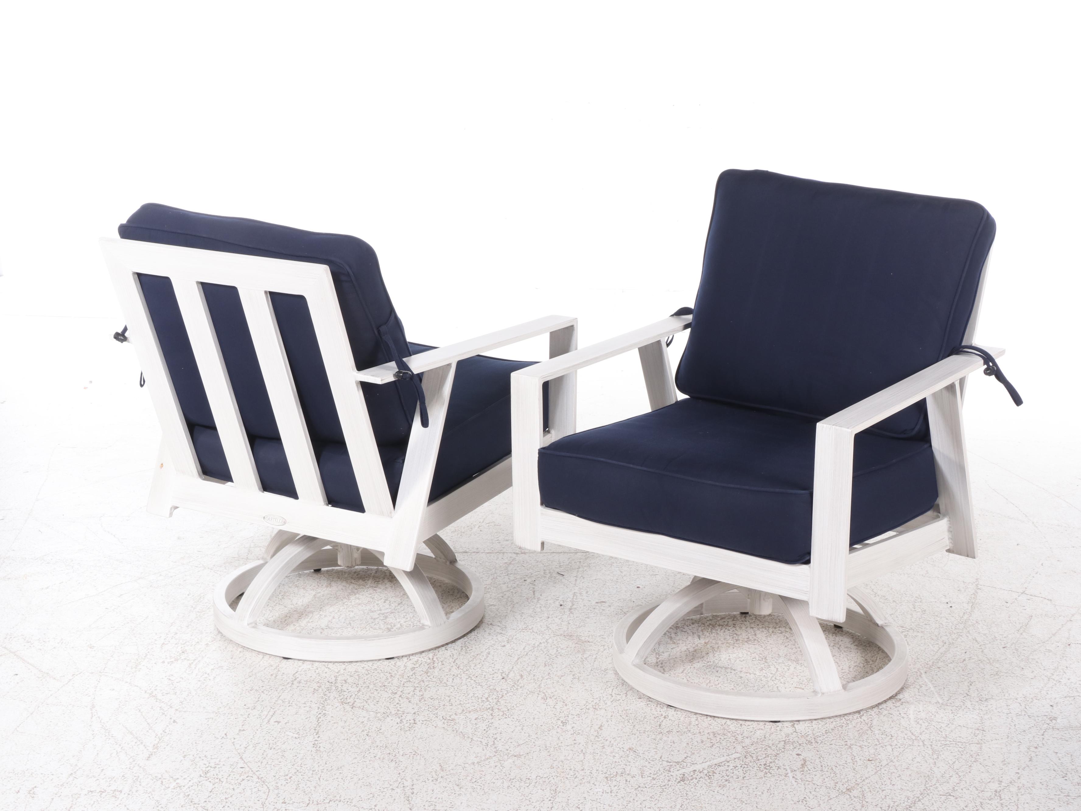 Four-Piece Castelle Painted Aluminum Patio Lounge Set