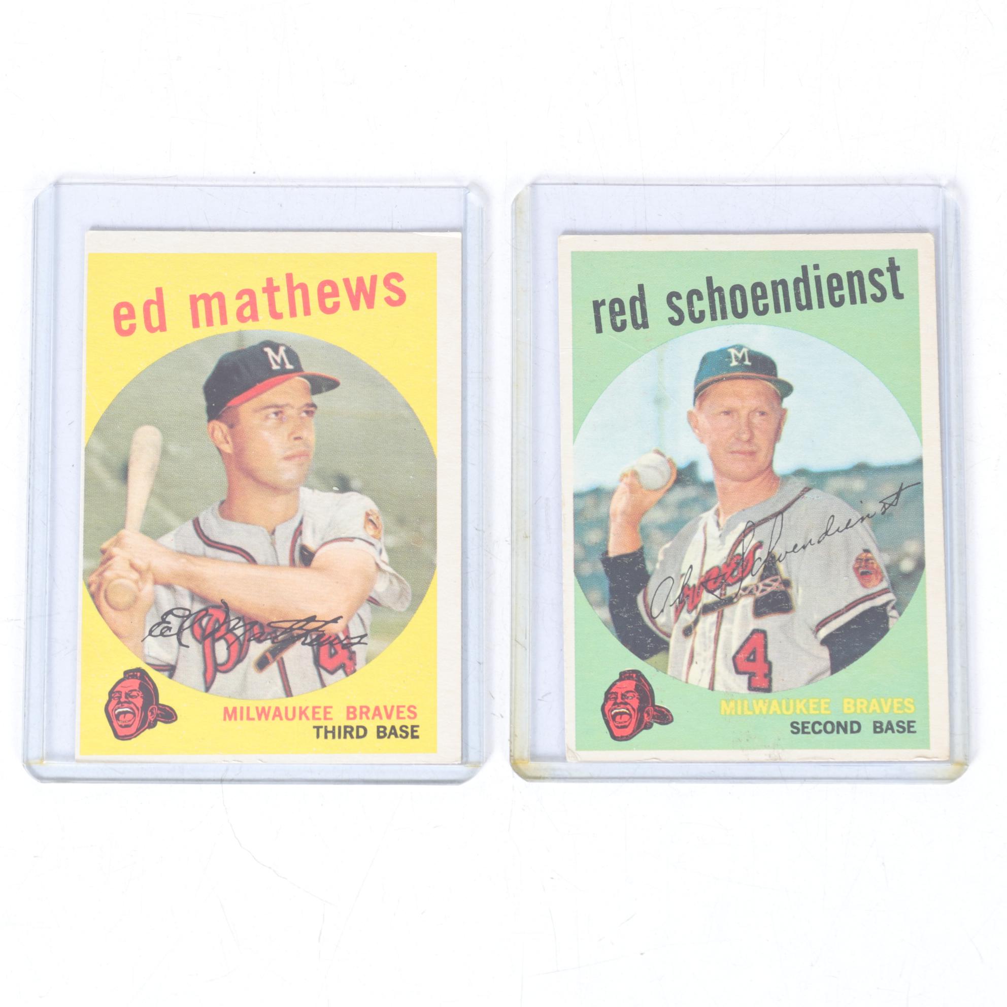 1959 Topps Baseball Cards with Nellie Fox, Richie Ashburn and George Anderson