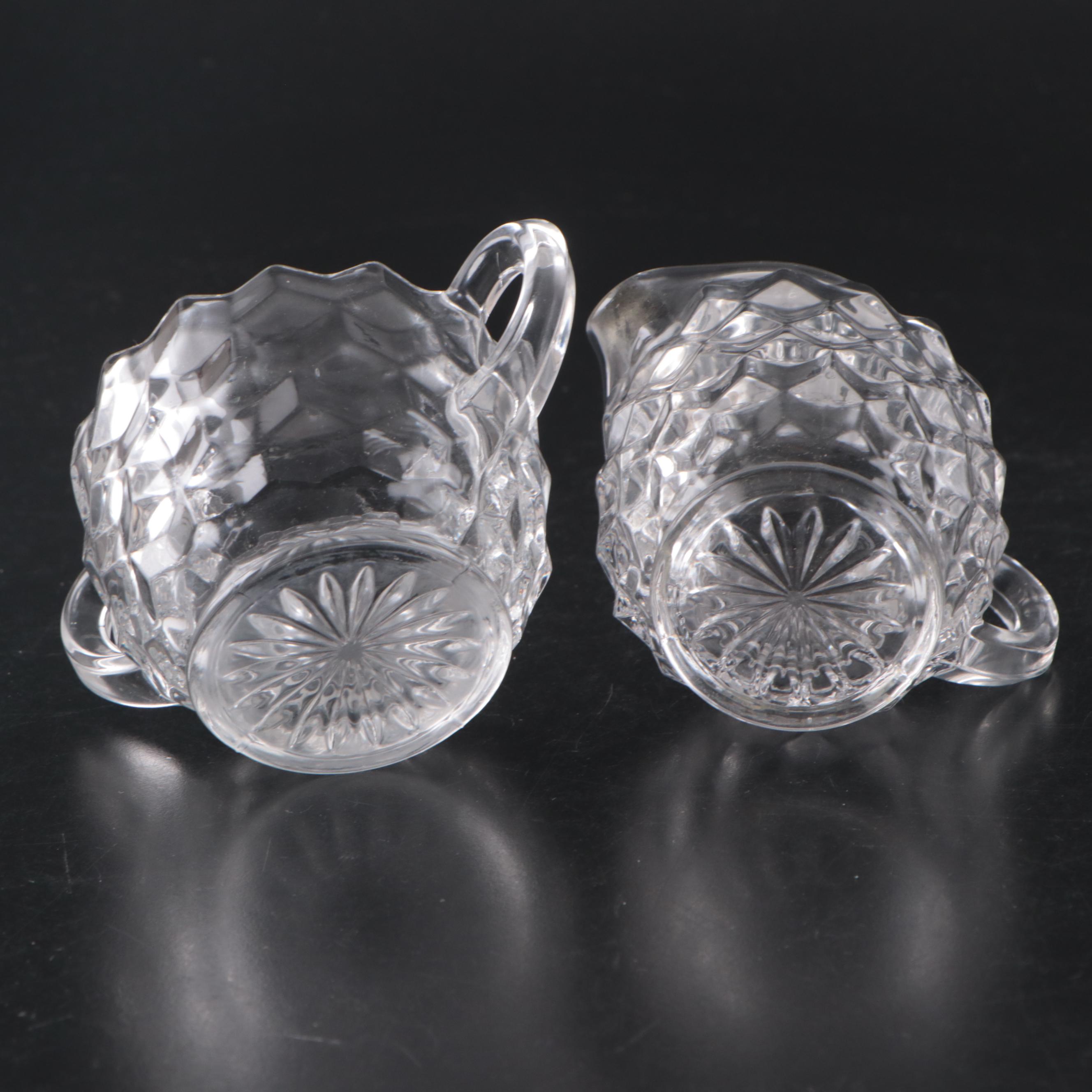 Fostoria "American" Glass Pitchers, Small Relish Boats, and More Tableware