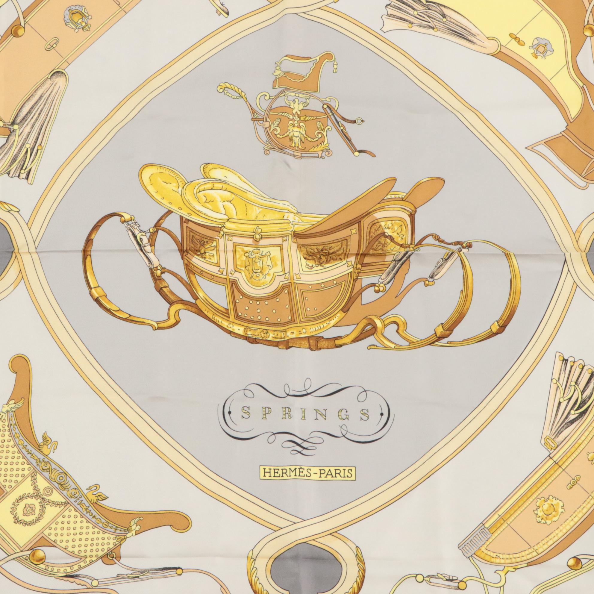 Hermès "Springs" Scarf 90 in Silk Twill