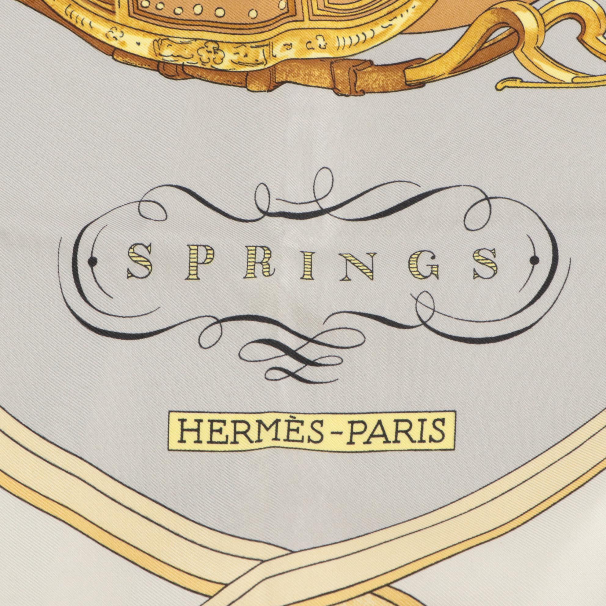 Hermès "Springs" Scarf 90 in Silk Twill