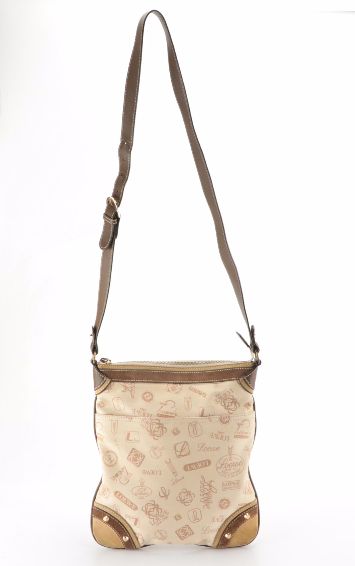 Loewe 160th Anniversary Crossbody Bag in Logo Canvas and Leather/Suede