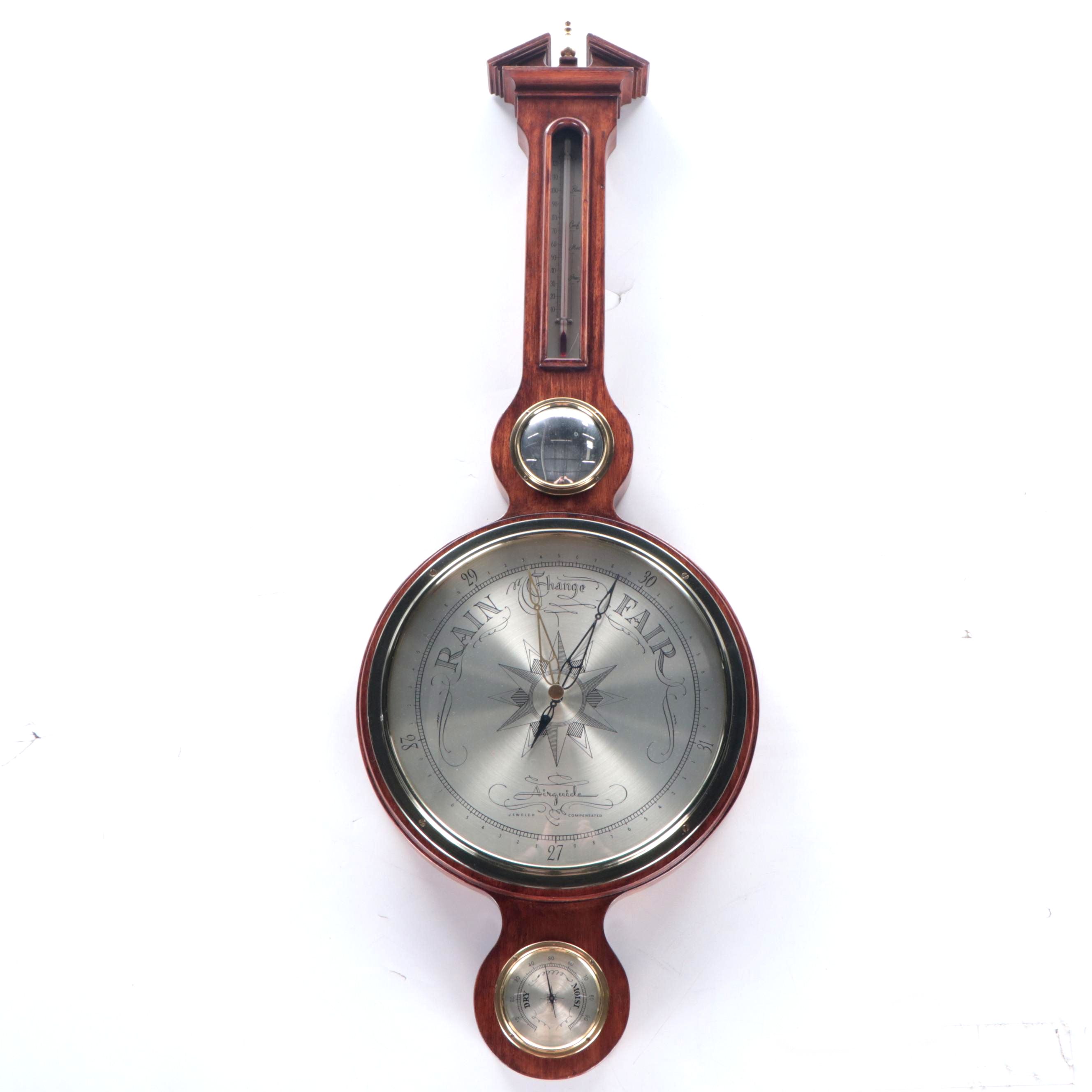 Airguide Jeweled Compensated Combination Thermometer-Barometer, Mid-20th Century