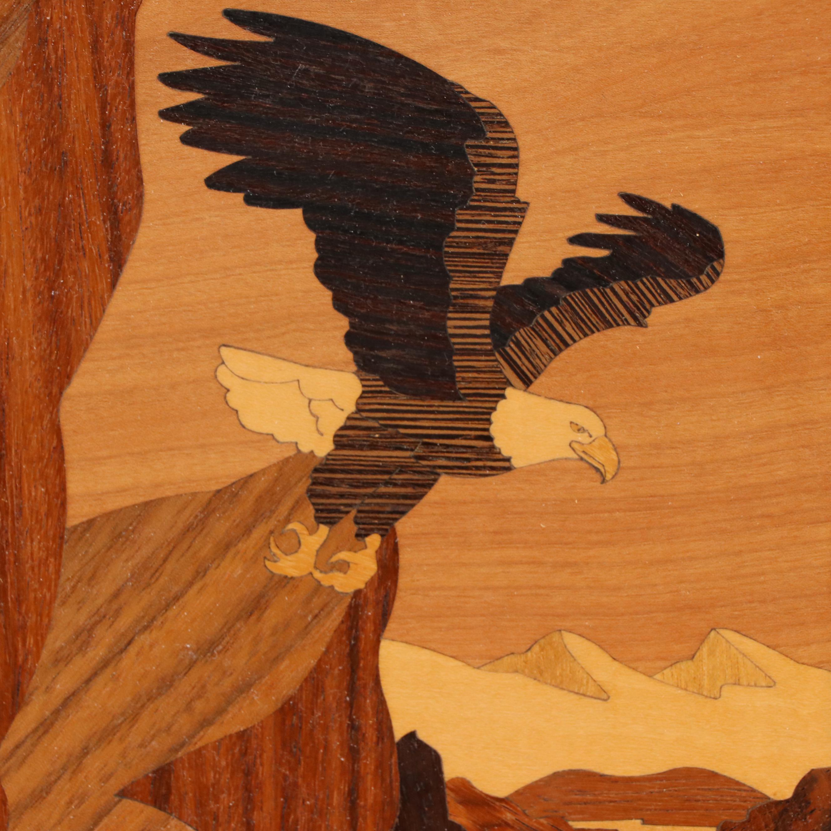Nelson Wood Inlay Panel of Bald Eagle