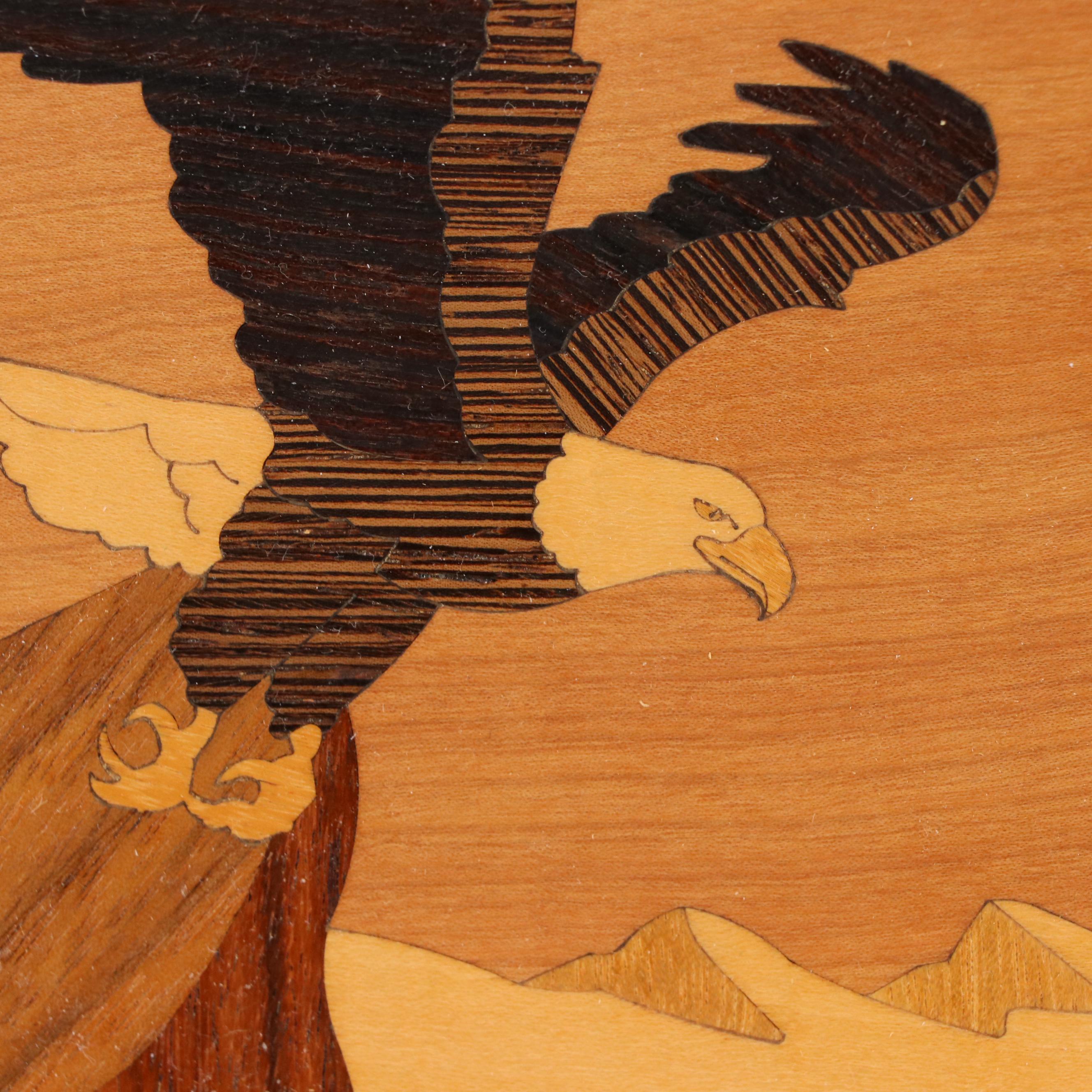 Nelson Wood Inlay Panel of Bald Eagle