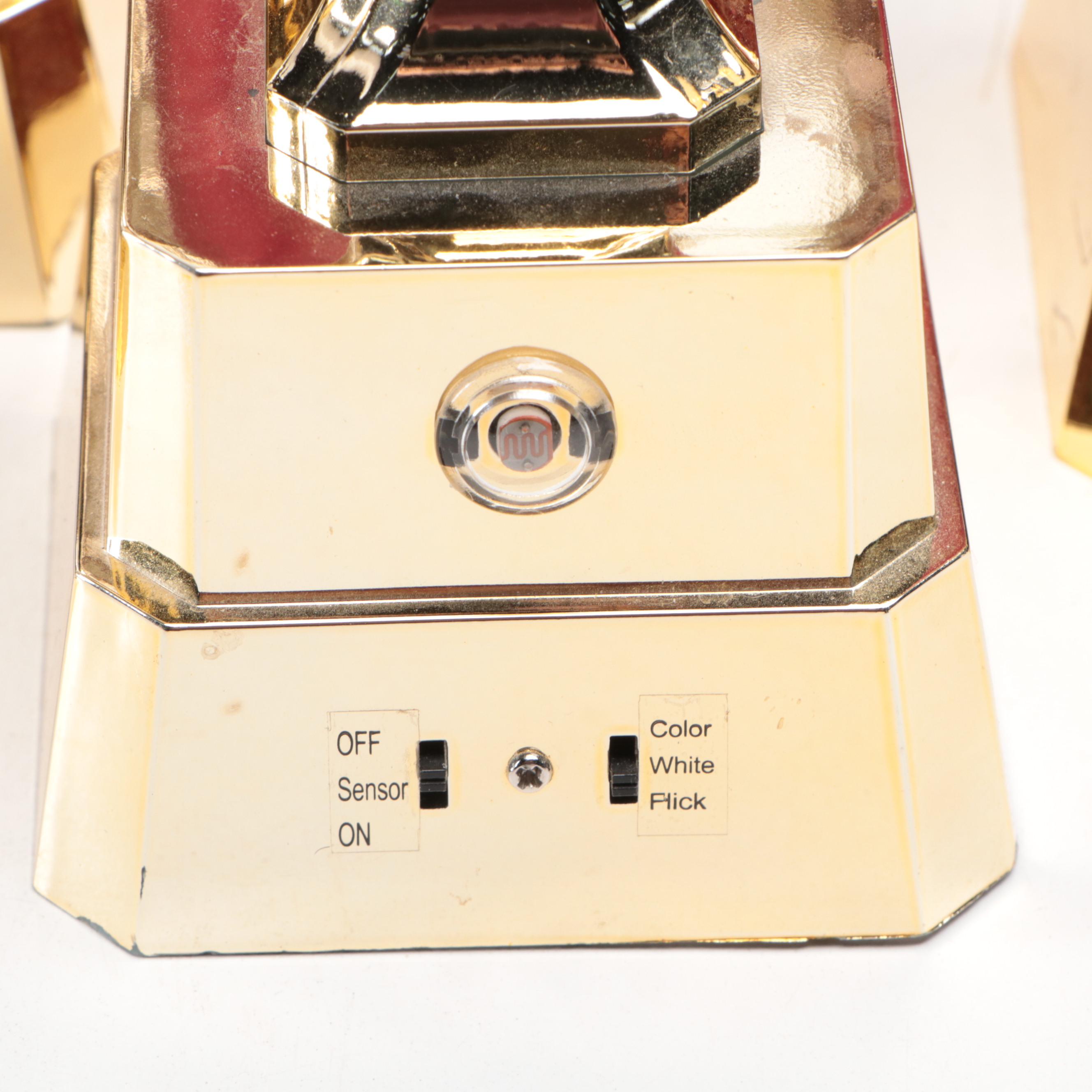 Seasonal Window LED Candles with Tinsel Trees, Topiary and Wax Candles