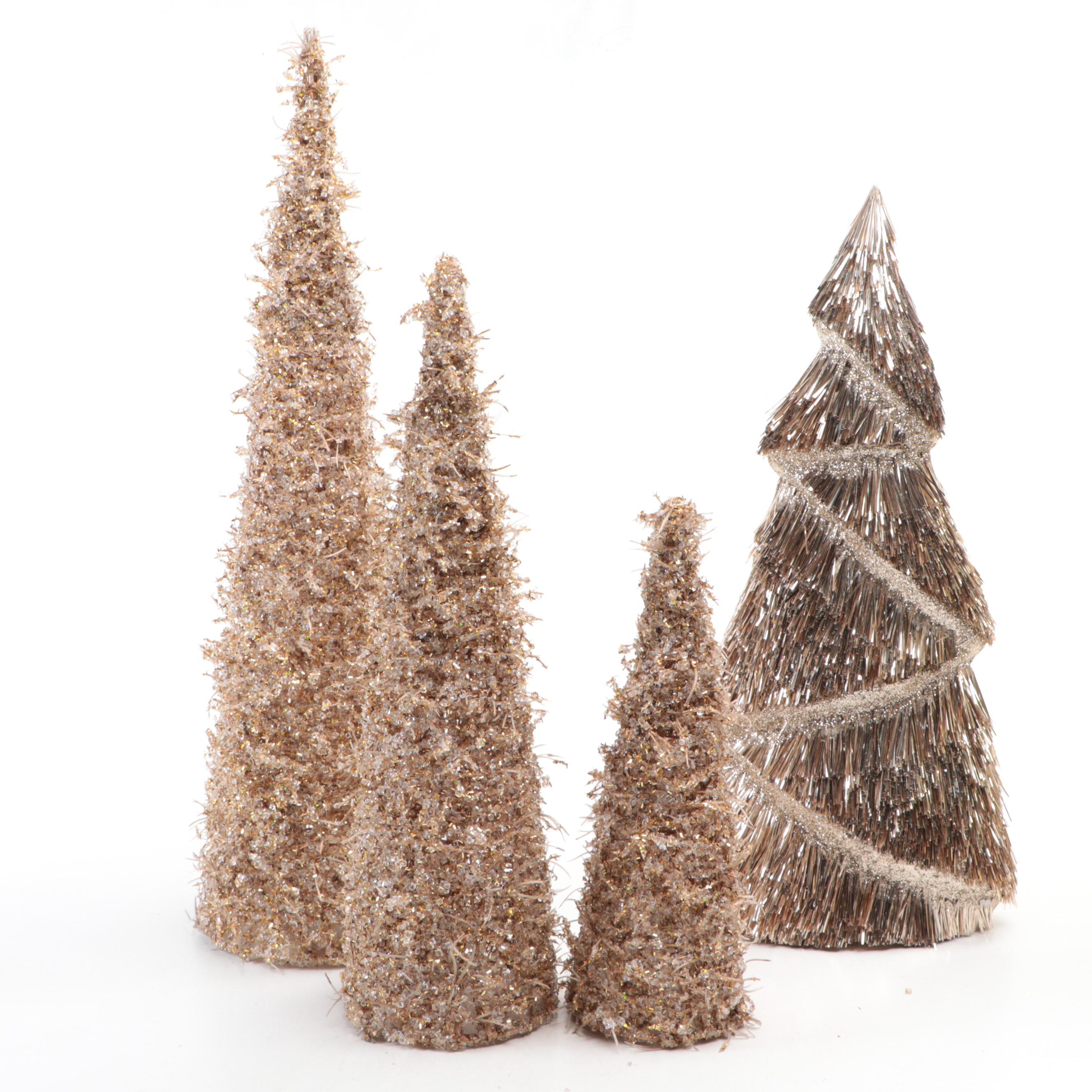 Seasonal Window LED Candles with Tinsel Trees, Topiary and Wax Candles