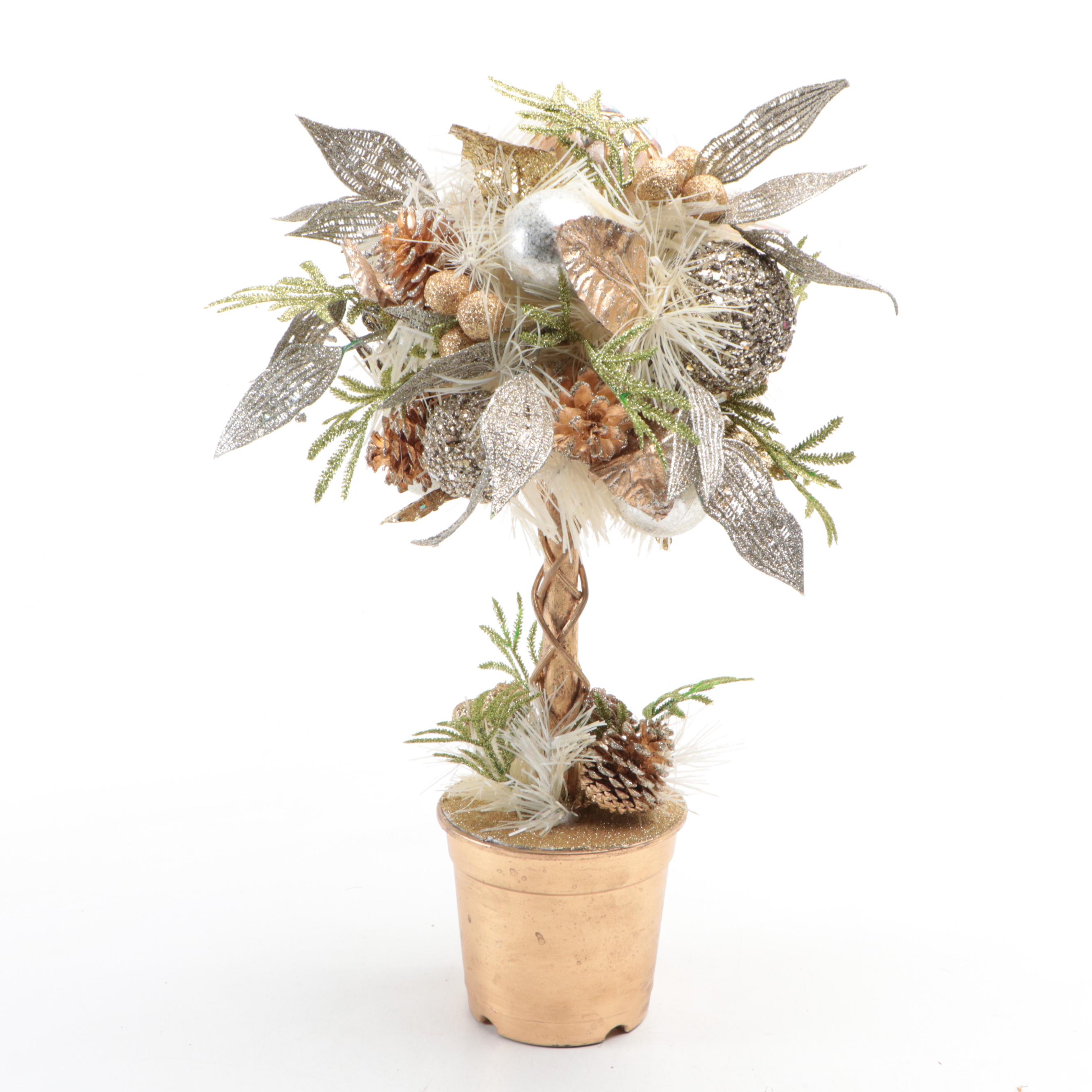 Seasonal Window LED Candles with Tinsel Trees, Topiary and Wax Candles