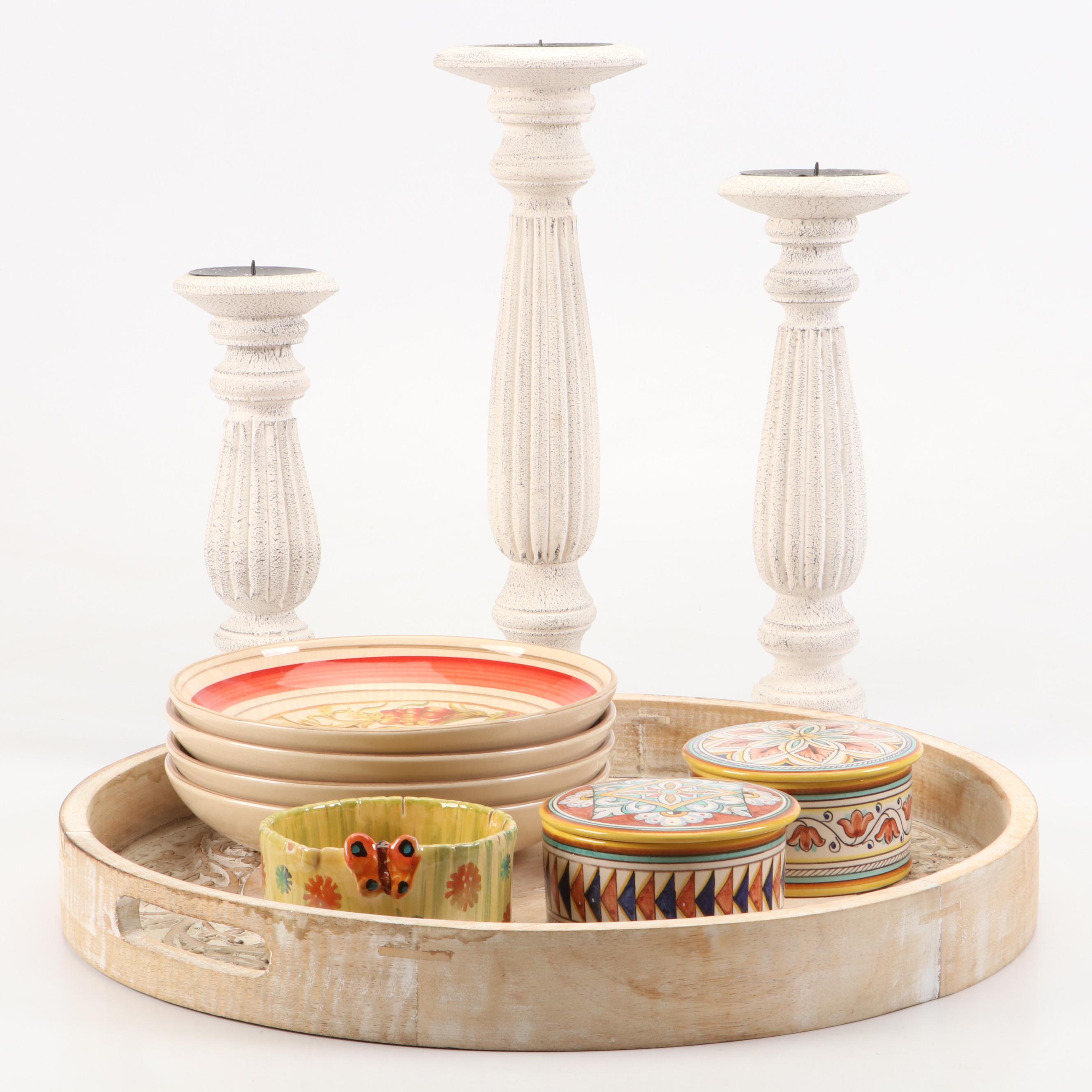 De Cenzo Sorrento Ceramic Lidded Boxes with Bowls, Tray and More