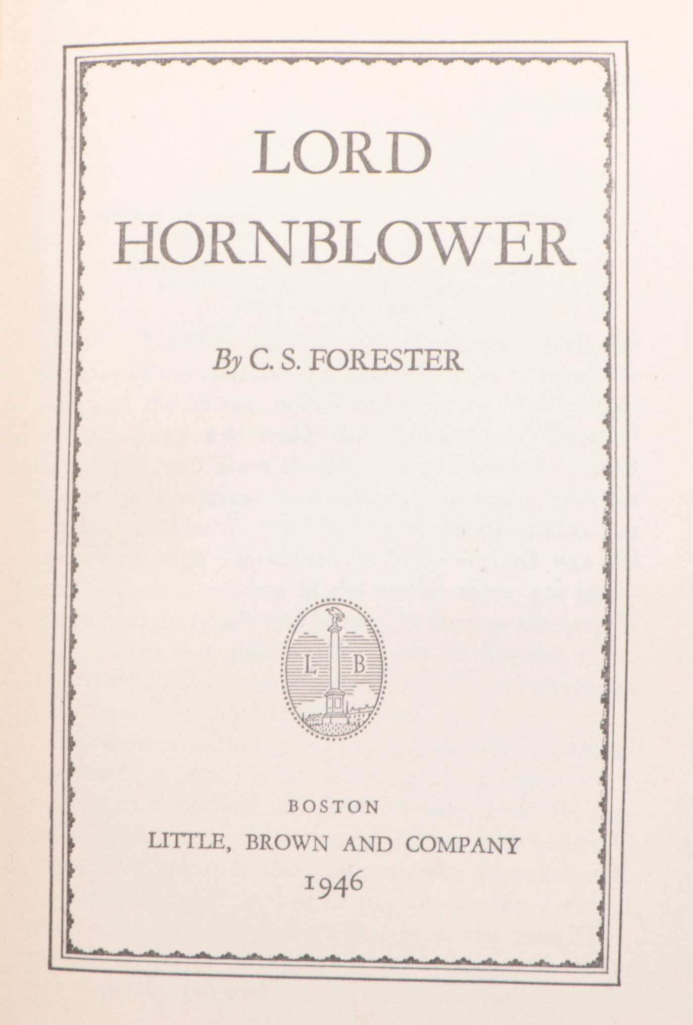 First Edition "Lord Hornblower" by C. S. Forester, 1946