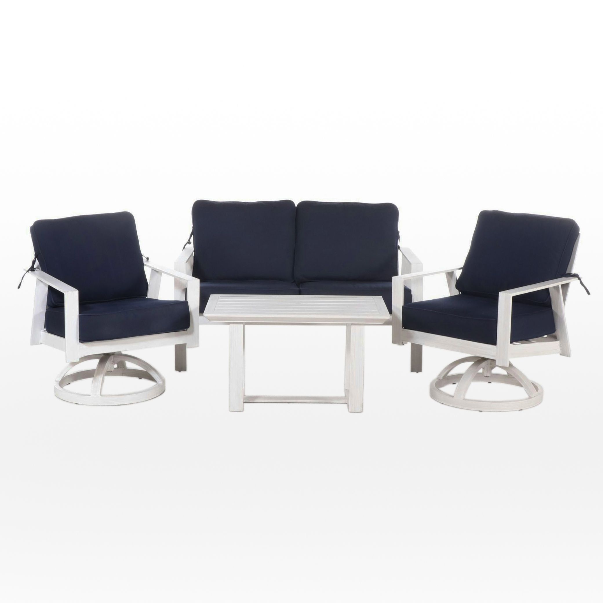 Four-Piece Castelle Painted Aluminum Patio Lounge Set