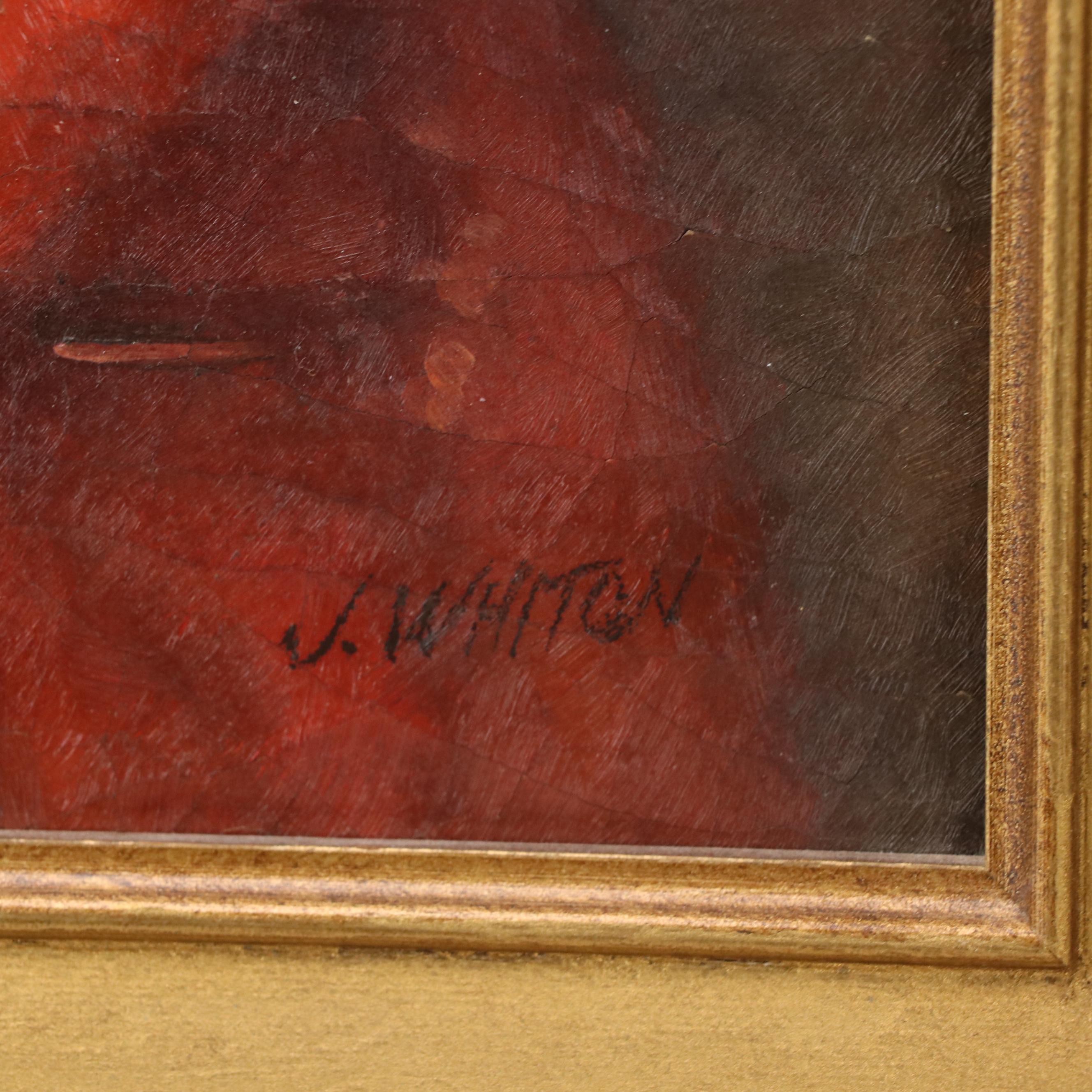 J. Whiton Portrait Oil Painting After Sir Joshua Reynolds "Captain Bligh"